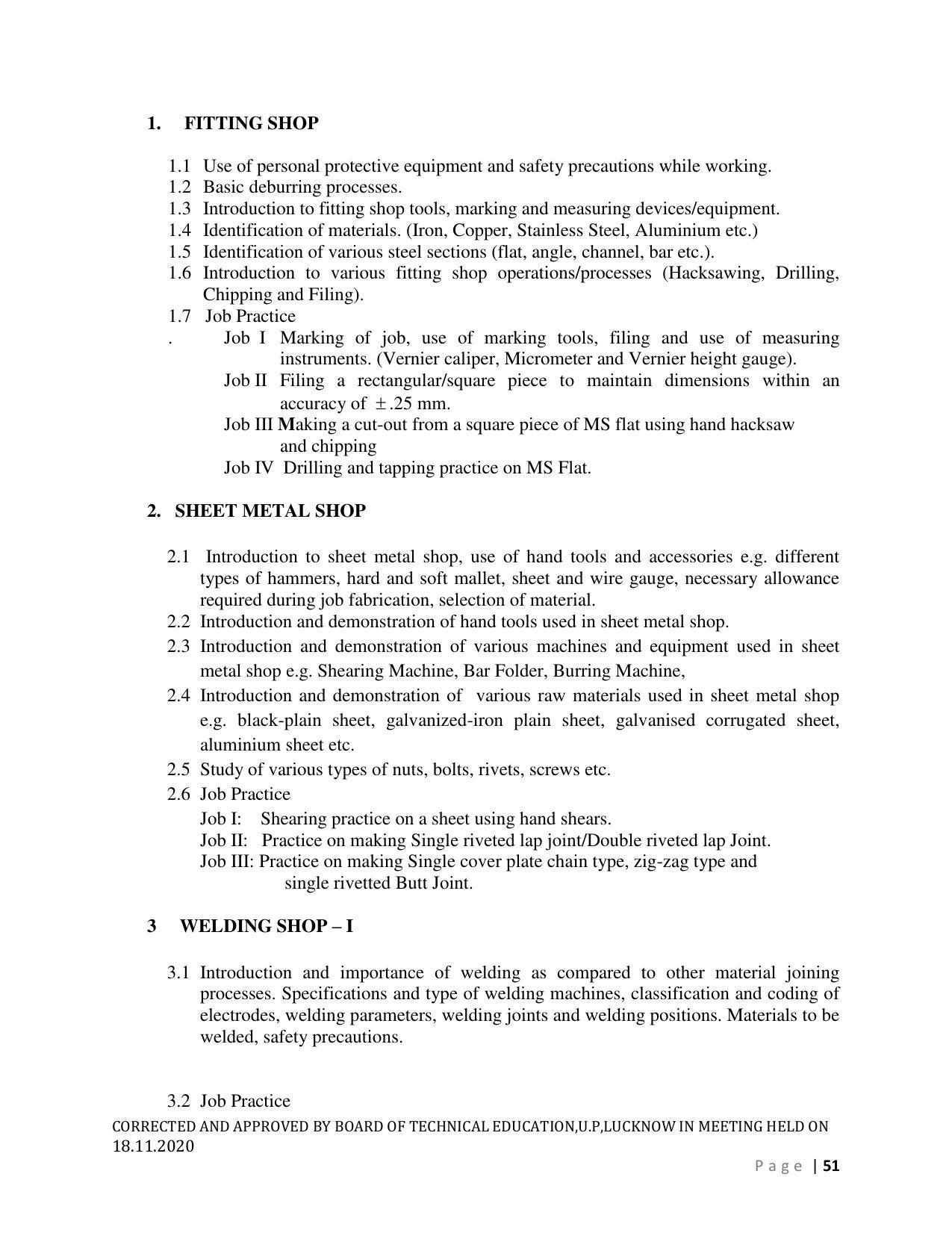 SYLLABUS FOR FIRST SEMESTER SESSION (2020-2021) - SIX SEMESTER DIPLOMA COURSE IN AGRICULTURAL ENGINEERING - Page 51
