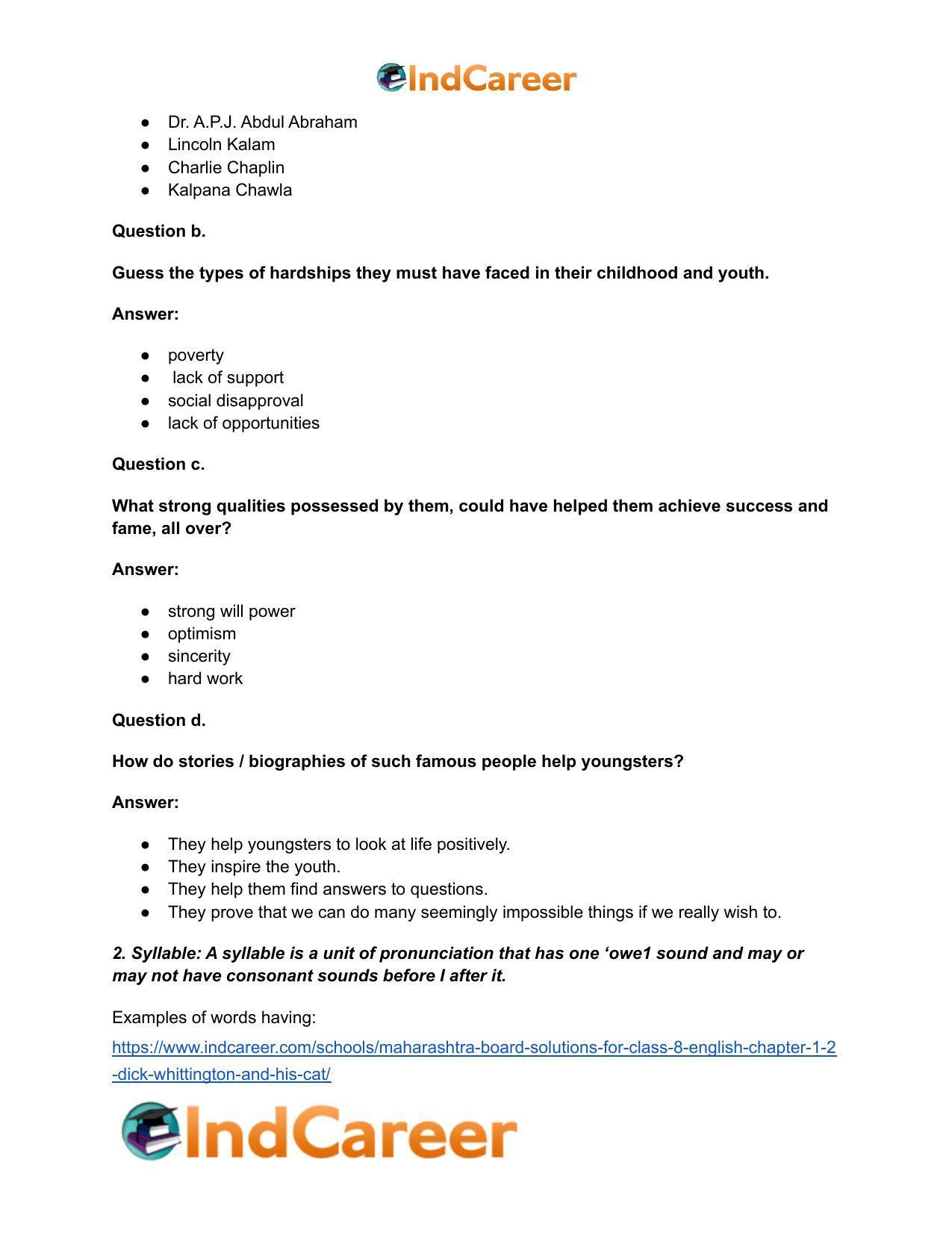 Maharashtra Board Solutions for Class 8- English: Chapter 1.2- Dick Whittington and his Cat - Page 3