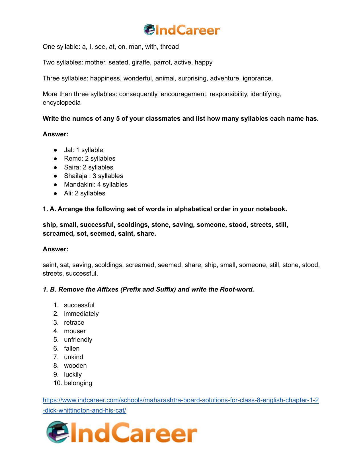 Maharashtra Board Solutions for Class 8- English: Chapter 1.2- Dick Whittington and his Cat - Page 4