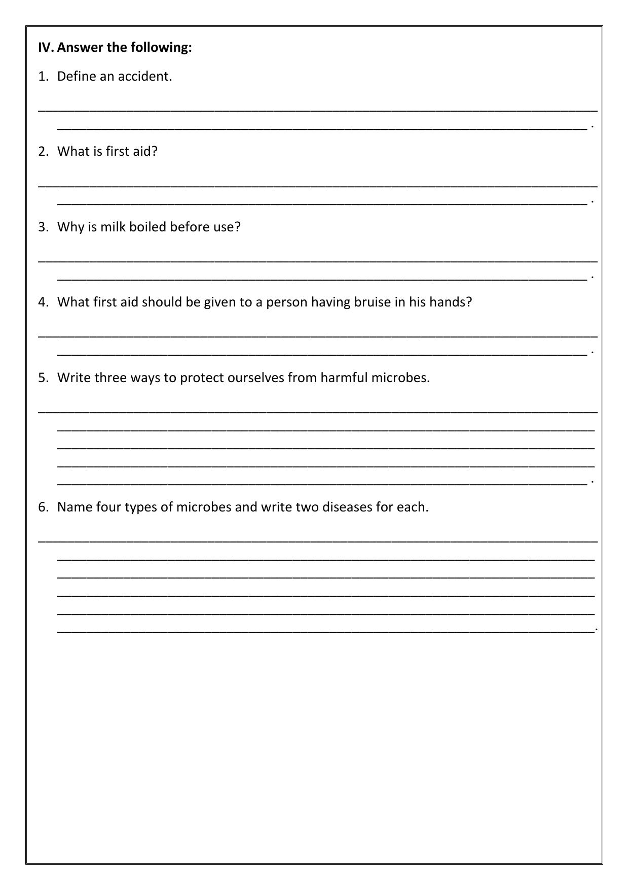 Worksheet for Class 4 Science Assignment 1 - Page 2