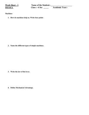 CBSE Worksheets for Class 6 Physics Machines Assignment 8