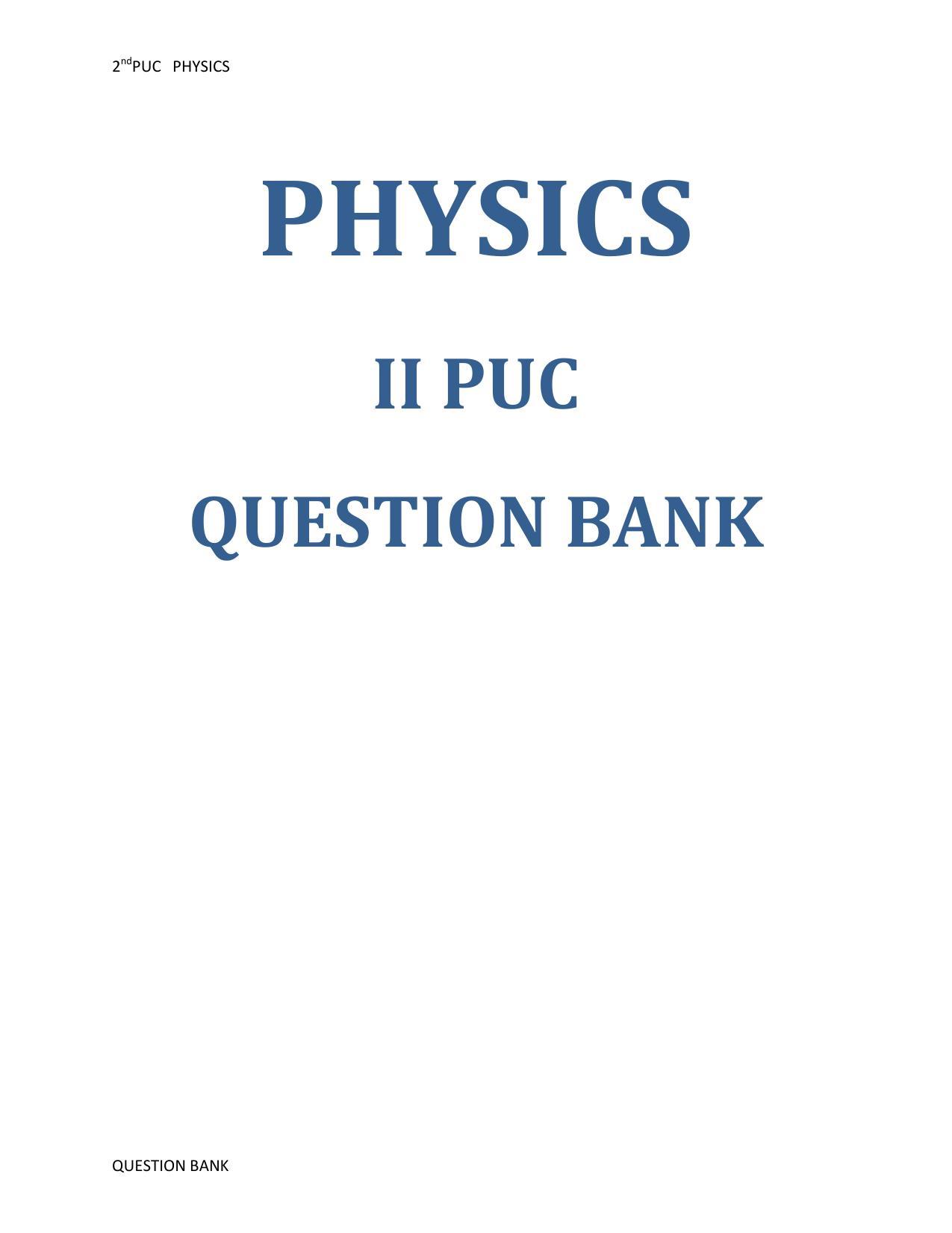 Karnataka 2nd PUC Question Bank for Physics - Page 1