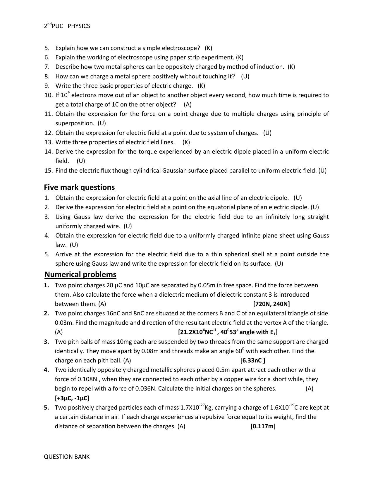 Karnataka 2nd PUC Question Bank for Physics - Page 9