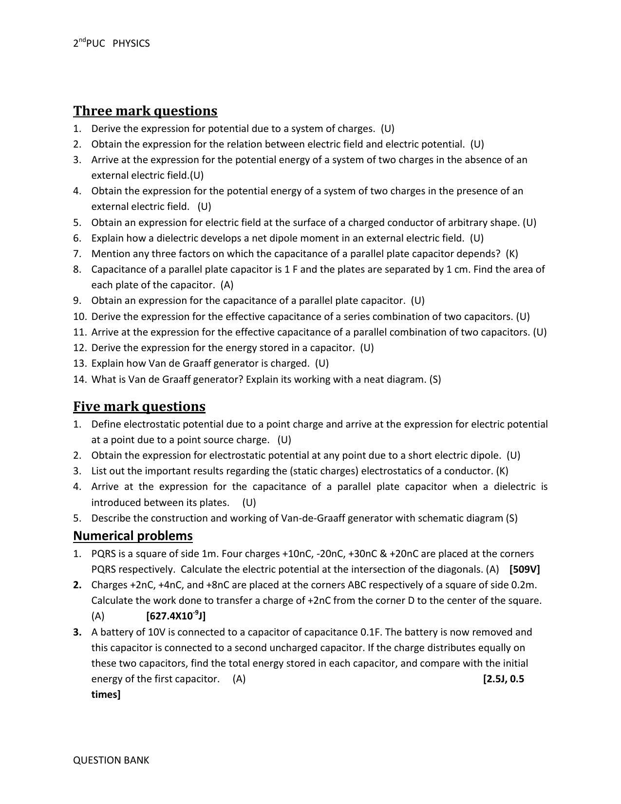Karnataka 2nd PUC Question Bank for Physics - Page 14