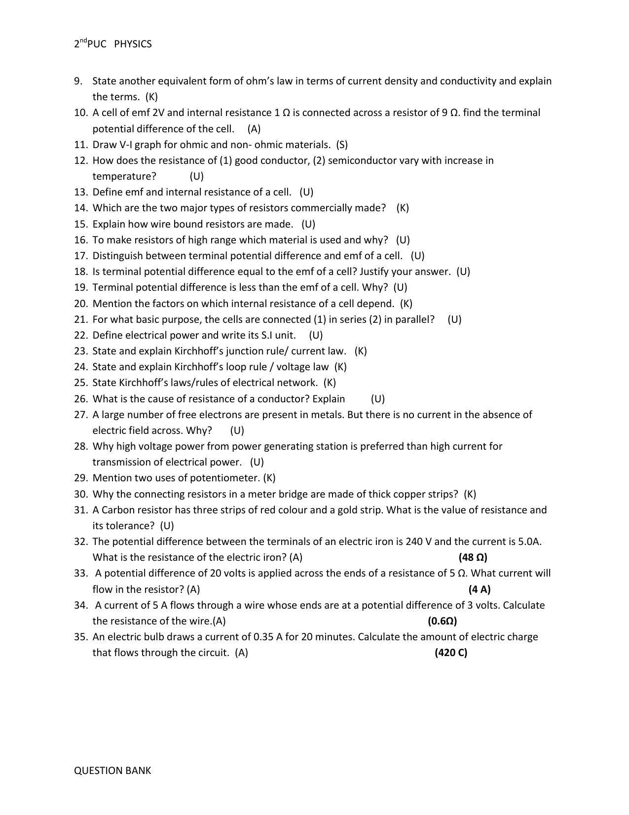 Karnataka 2nd PUC Question Bank for Physics - Page 19