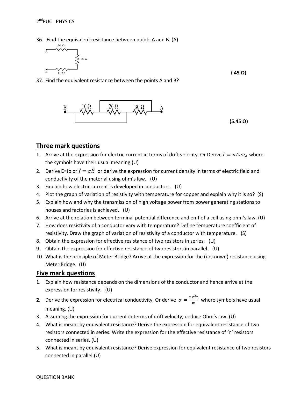 Karnataka 2nd PUC Question Bank for Physics - Page 20