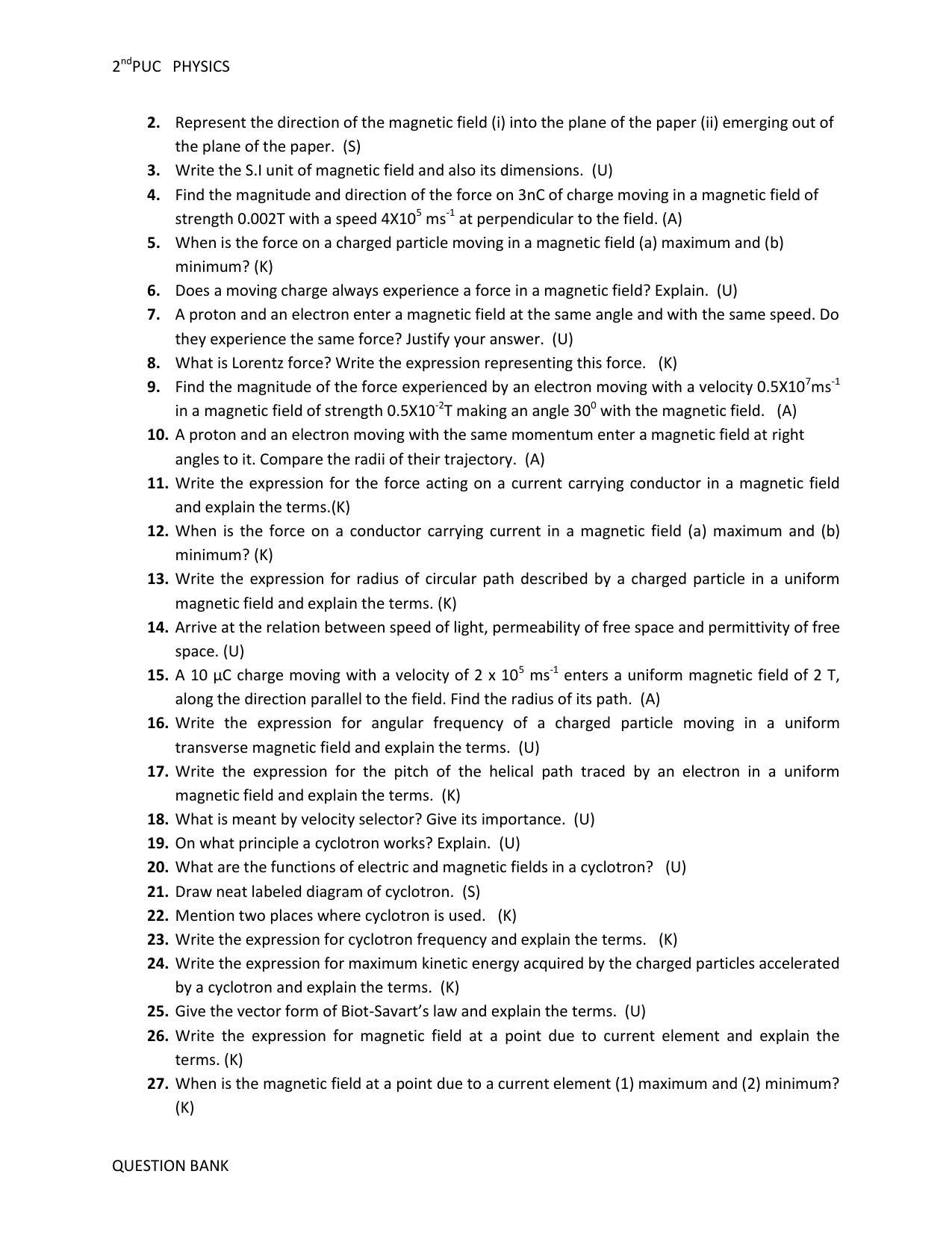 Karnataka 2nd PUC Question Bank for Physics - Page 27
