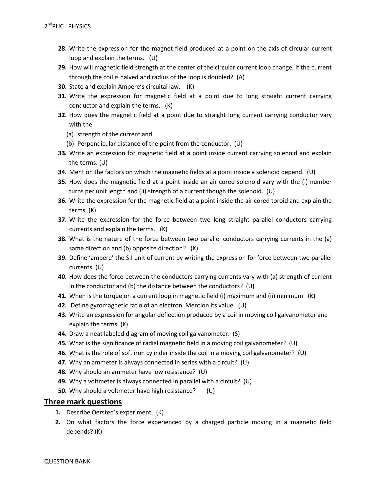 Karnataka 2nd PUC Question Bank for Physics - Page 28