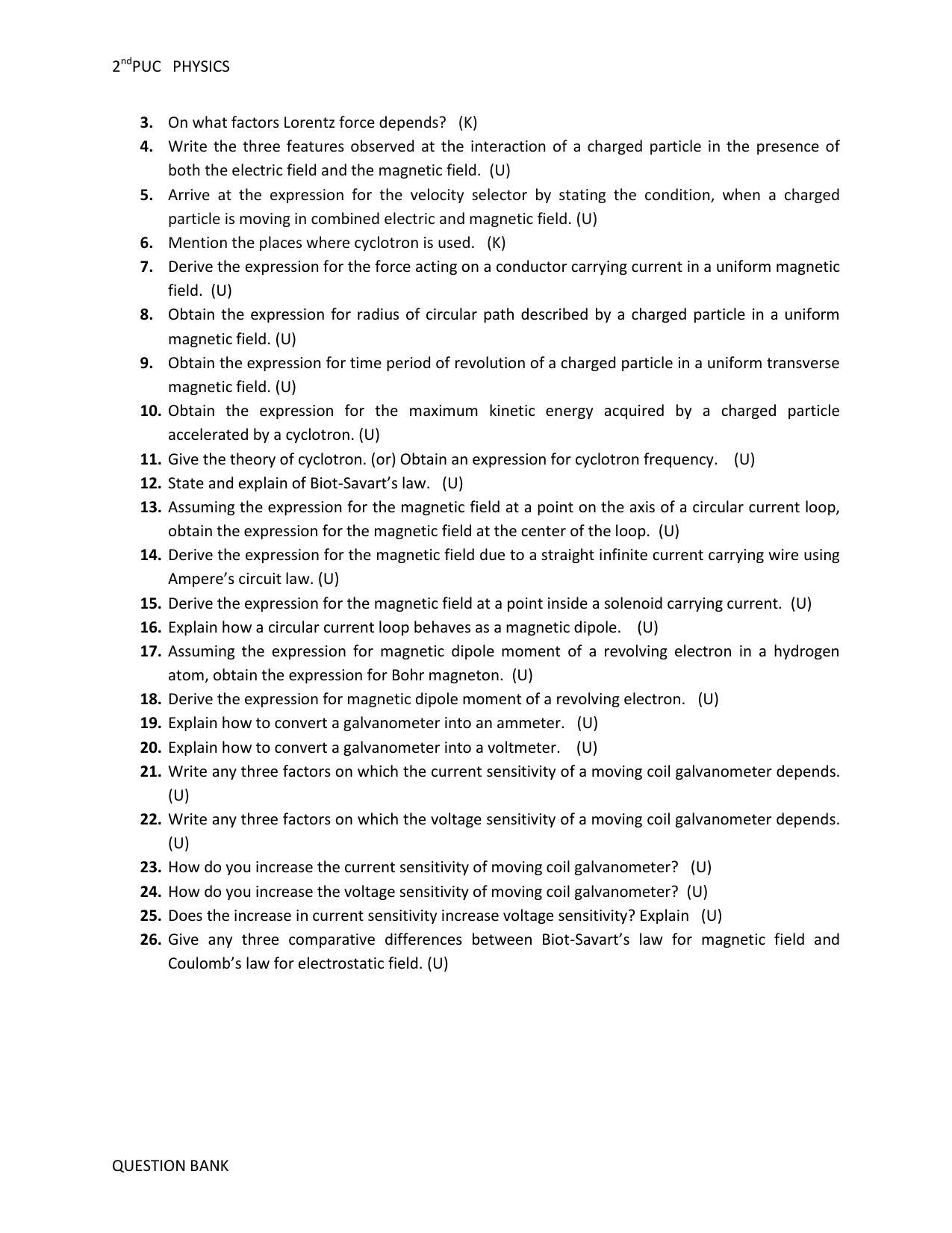 Karnataka 2nd PUC Question Bank for Physics - Page 29