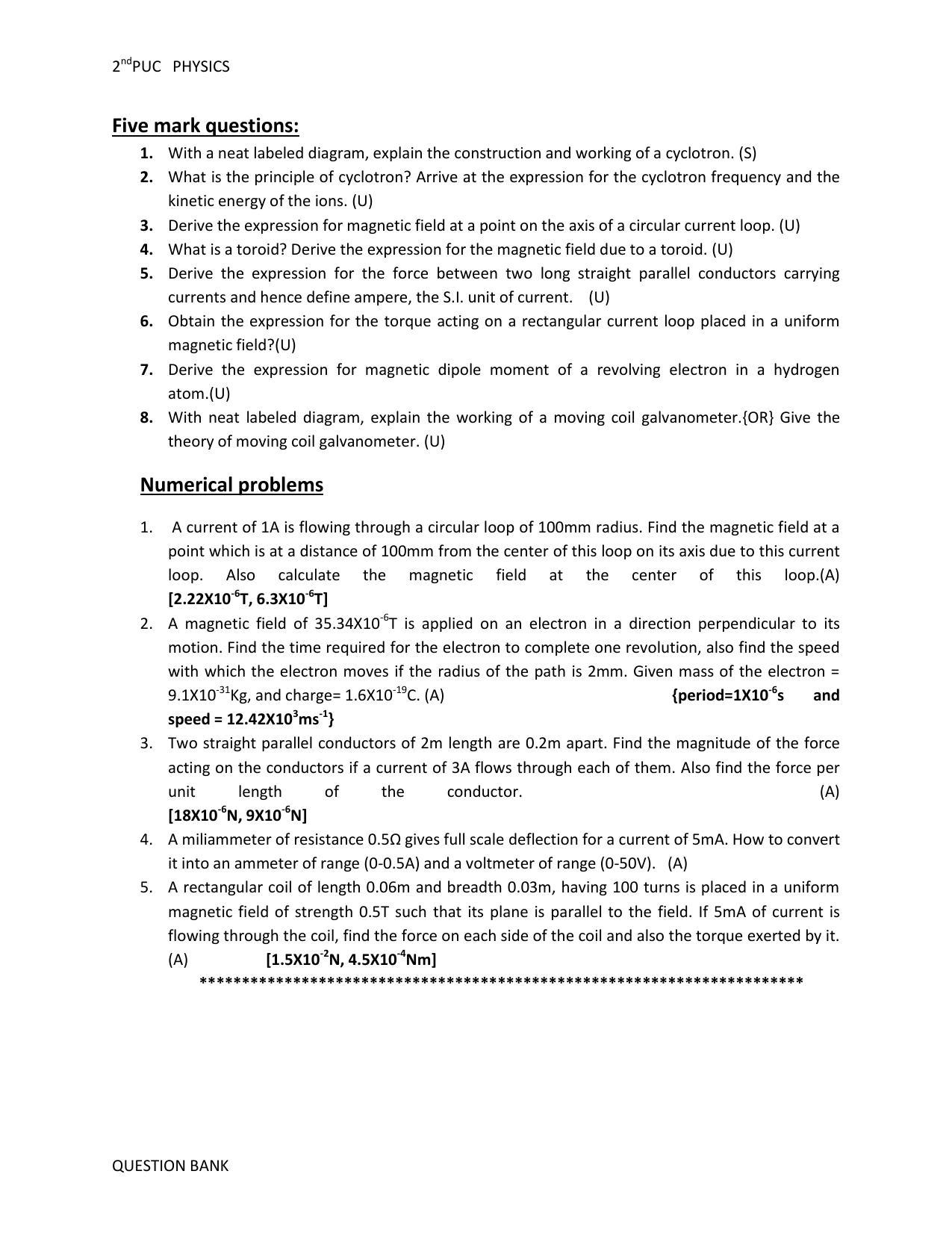 Karnataka 2nd PUC Question Bank for Physics - Page 30