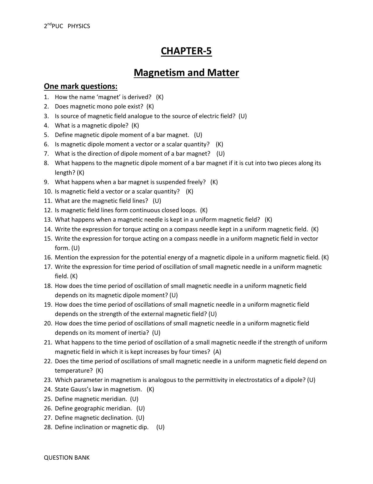Karnataka 2nd PUC Question Bank for Physics - Page 31