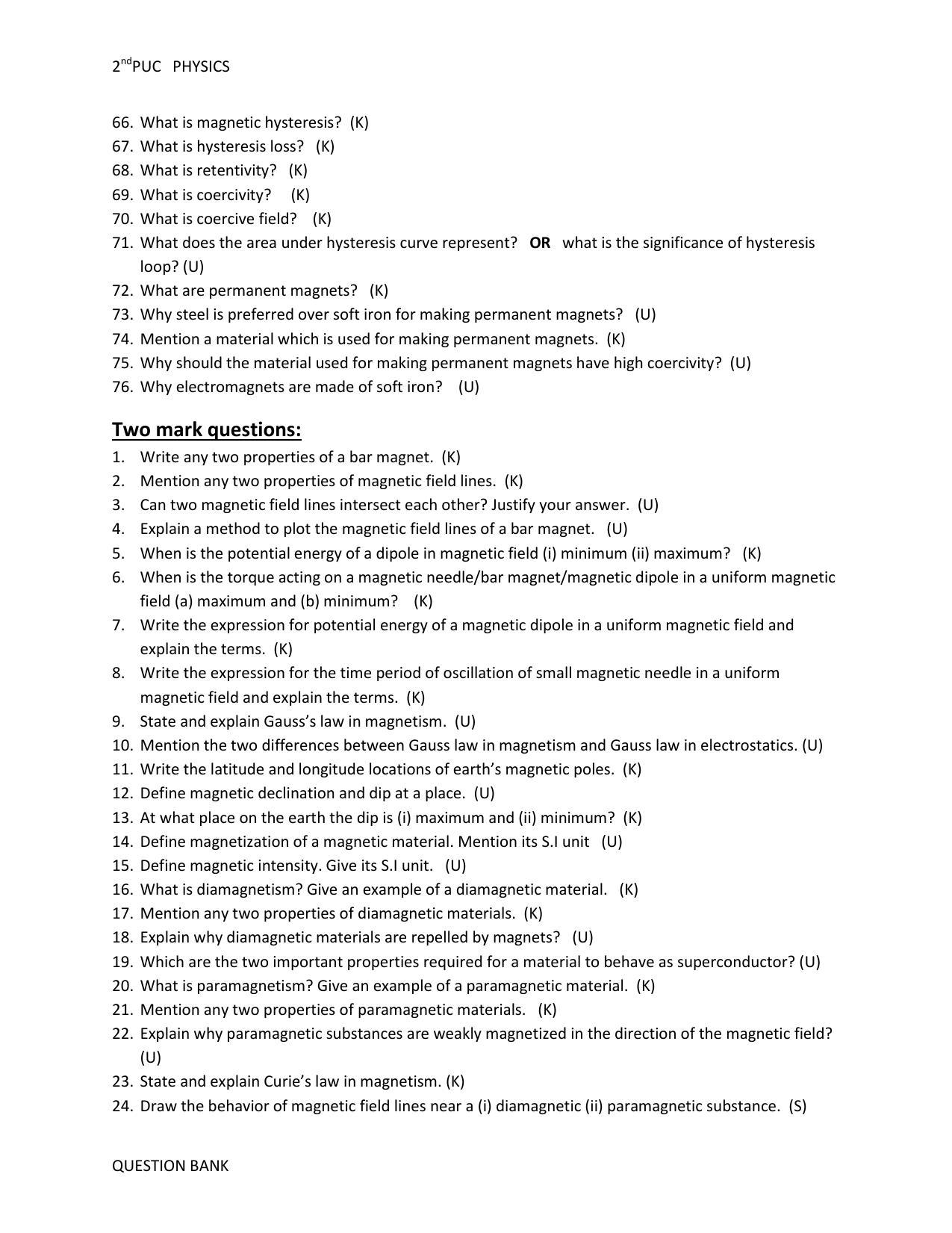 Karnataka 2nd PUC Question Bank for Physics - Page 33