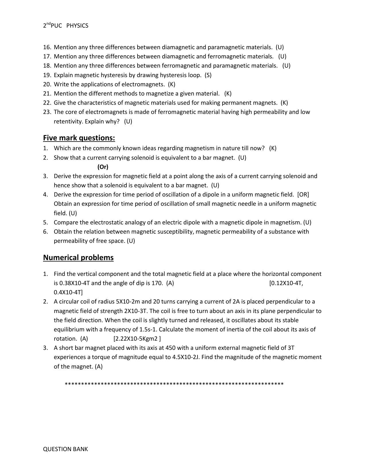 Karnataka 2nd PUC Question Bank for Physics - Page 35