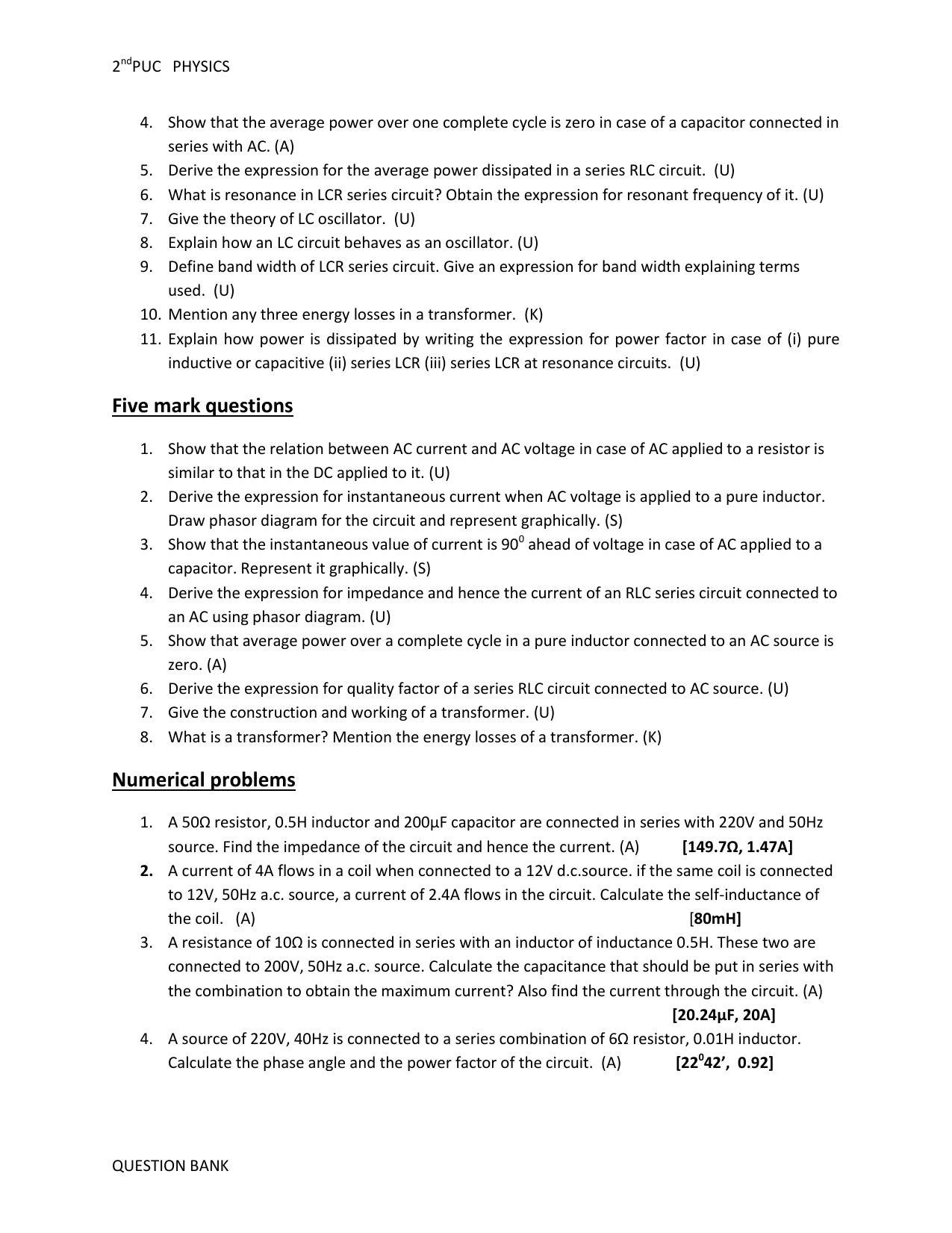 Karnataka 2nd PUC Question Bank for Physics - Page 41
