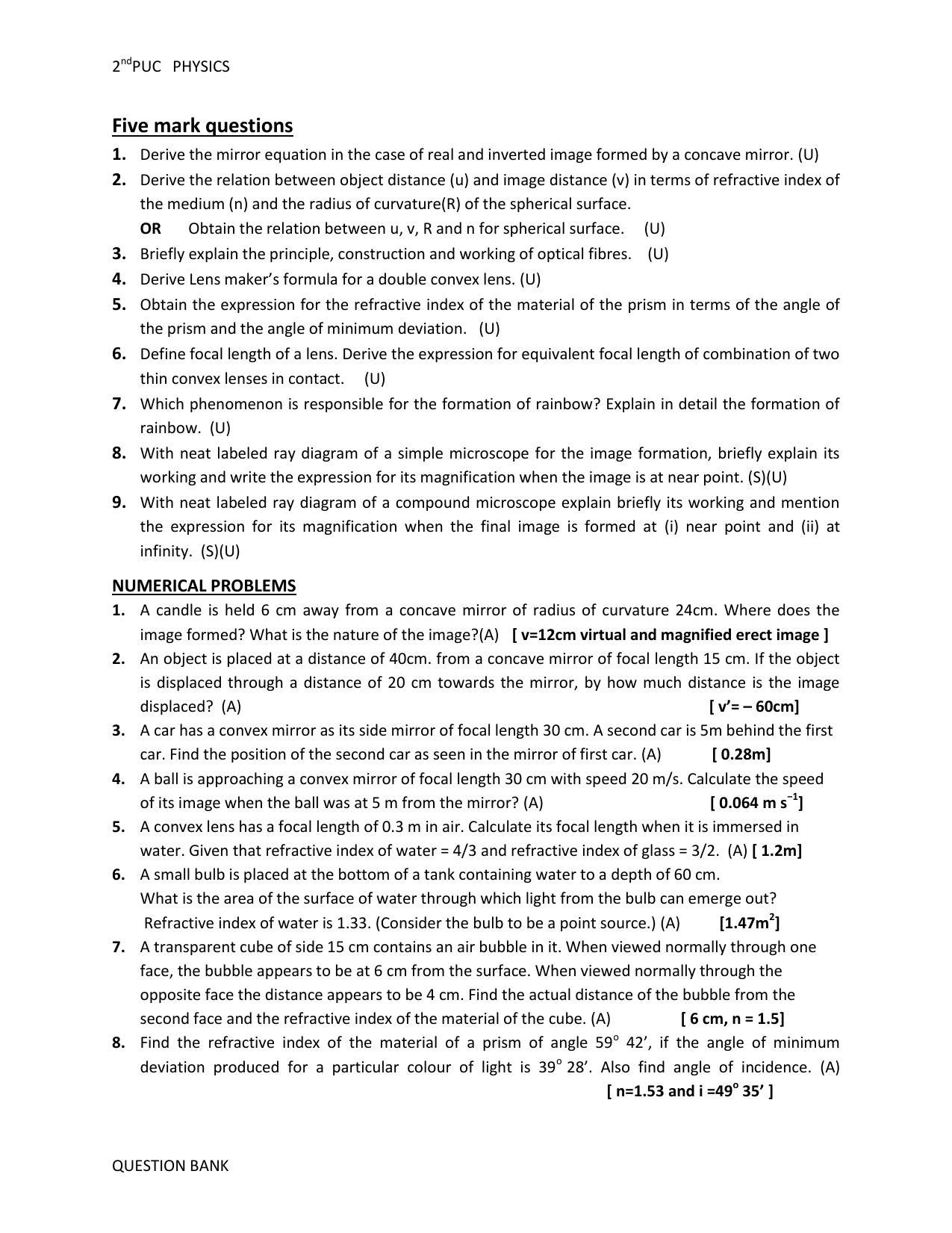 Karnataka 2nd PUC Question Bank for Physics - Page 50