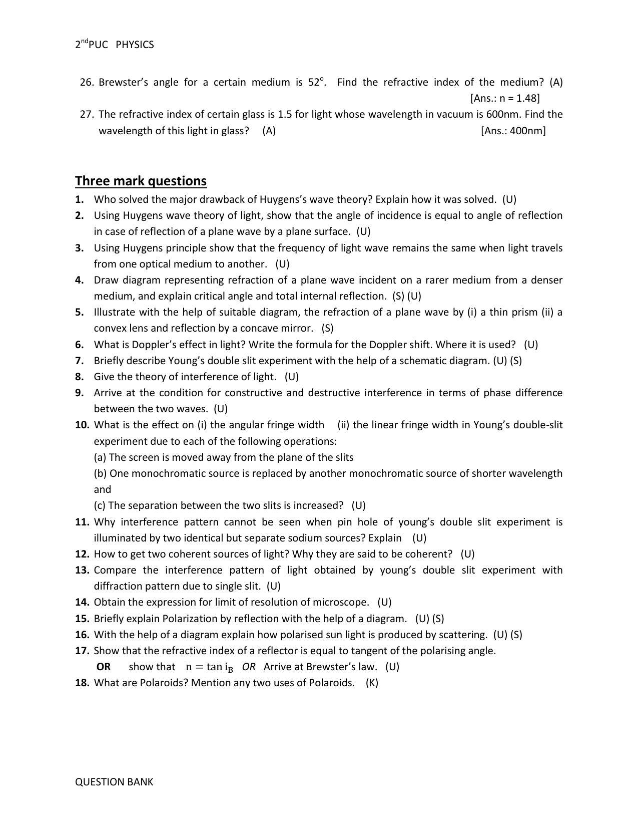 Karnataka 2nd PUC Question Bank for Physics - Page 55