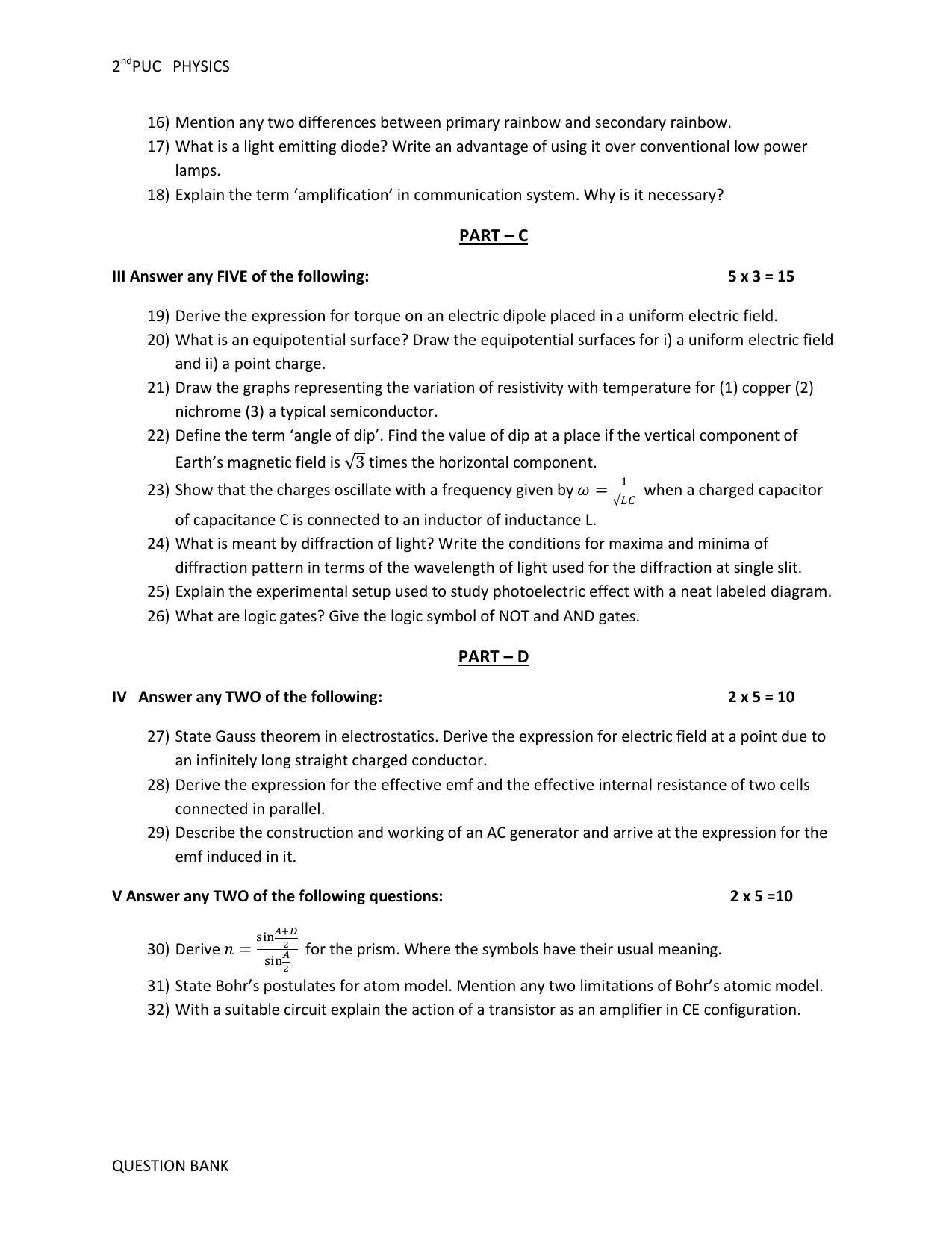 Karnataka 2nd PUC Question Bank for Physics - Page 86