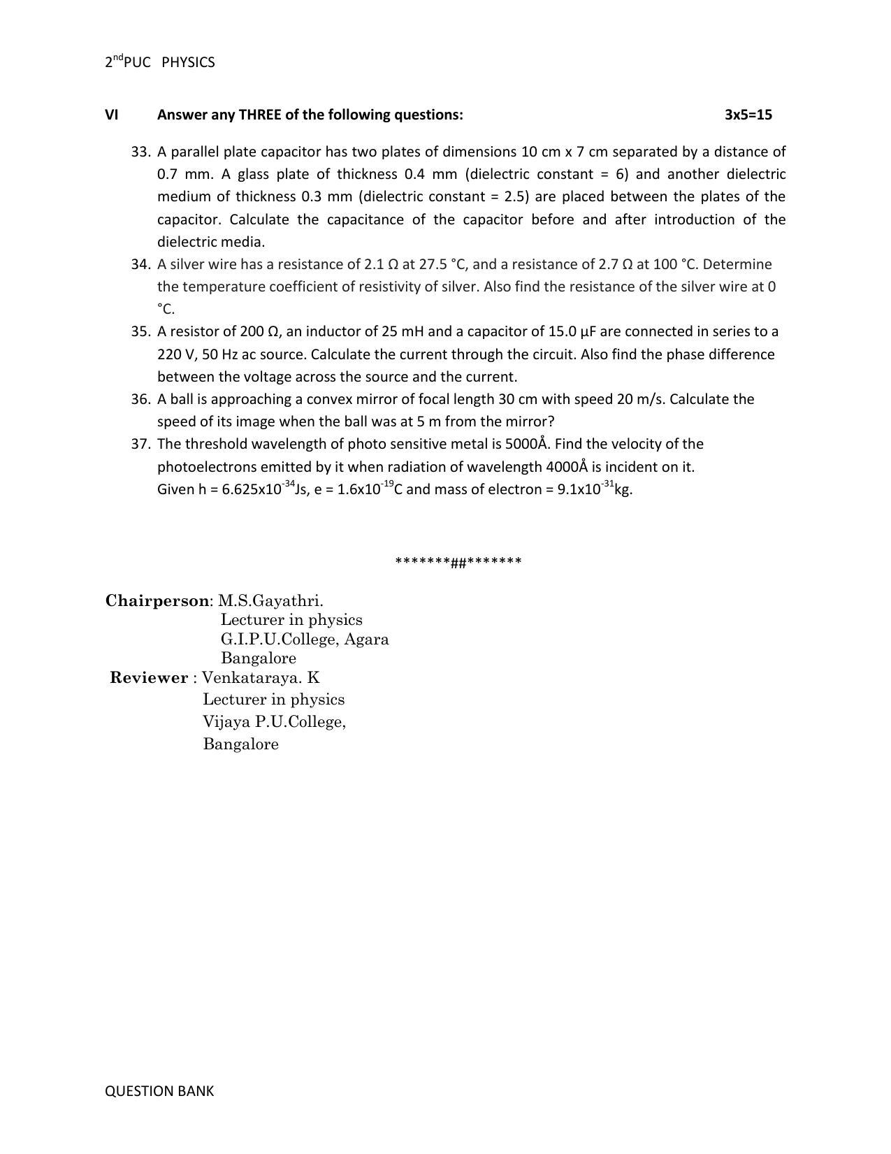 Karnataka 2nd PUC Question Bank for Physics - Page 91