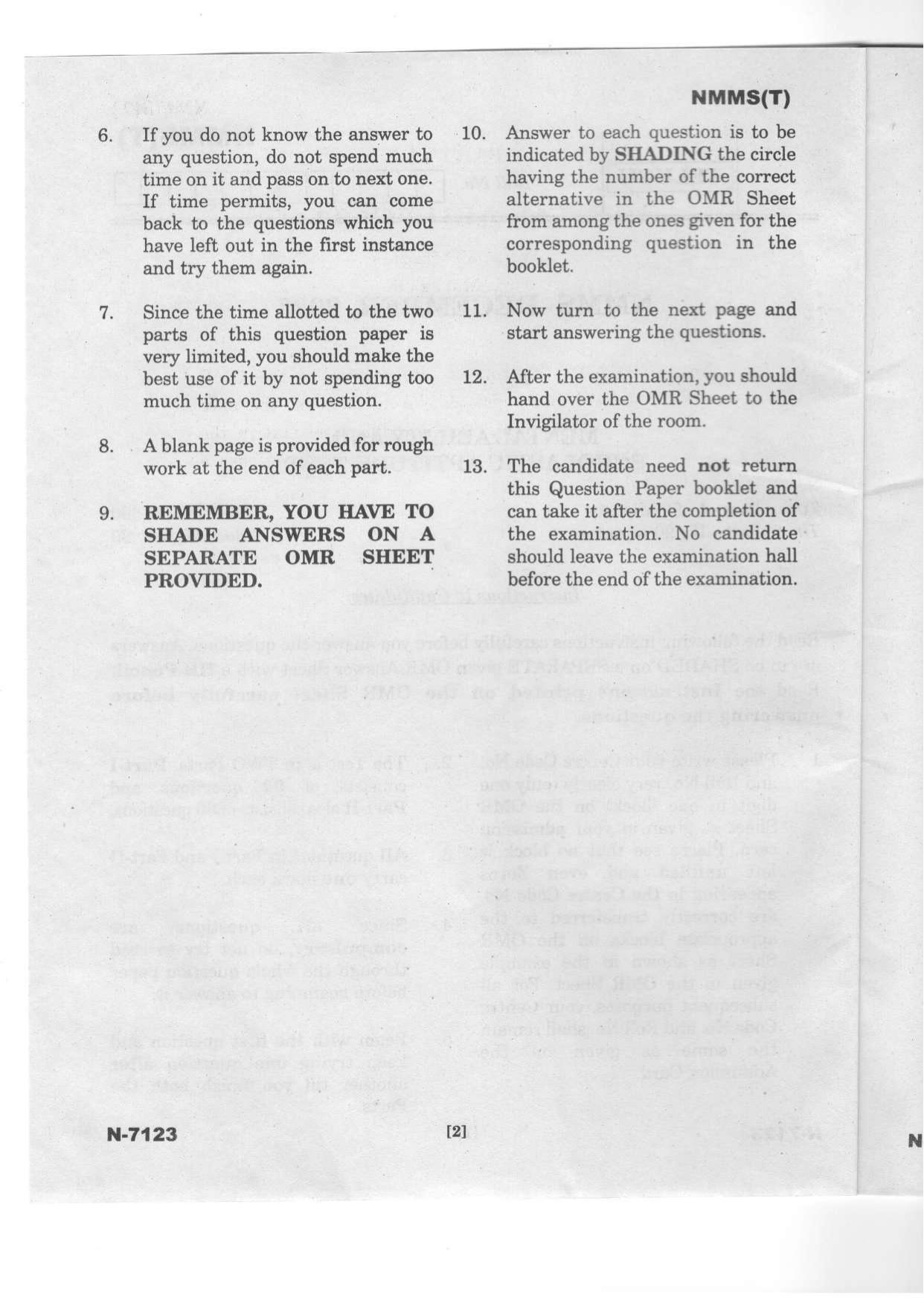 Telangana NMMS Dec 2023 Telugu Question Paper - Page 2