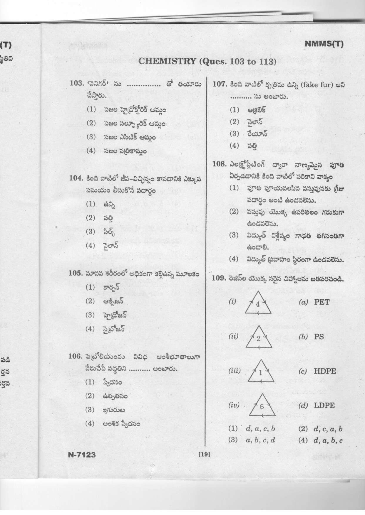 Telangana NMMS Dec 2023 Telugu Question Paper - Page 17