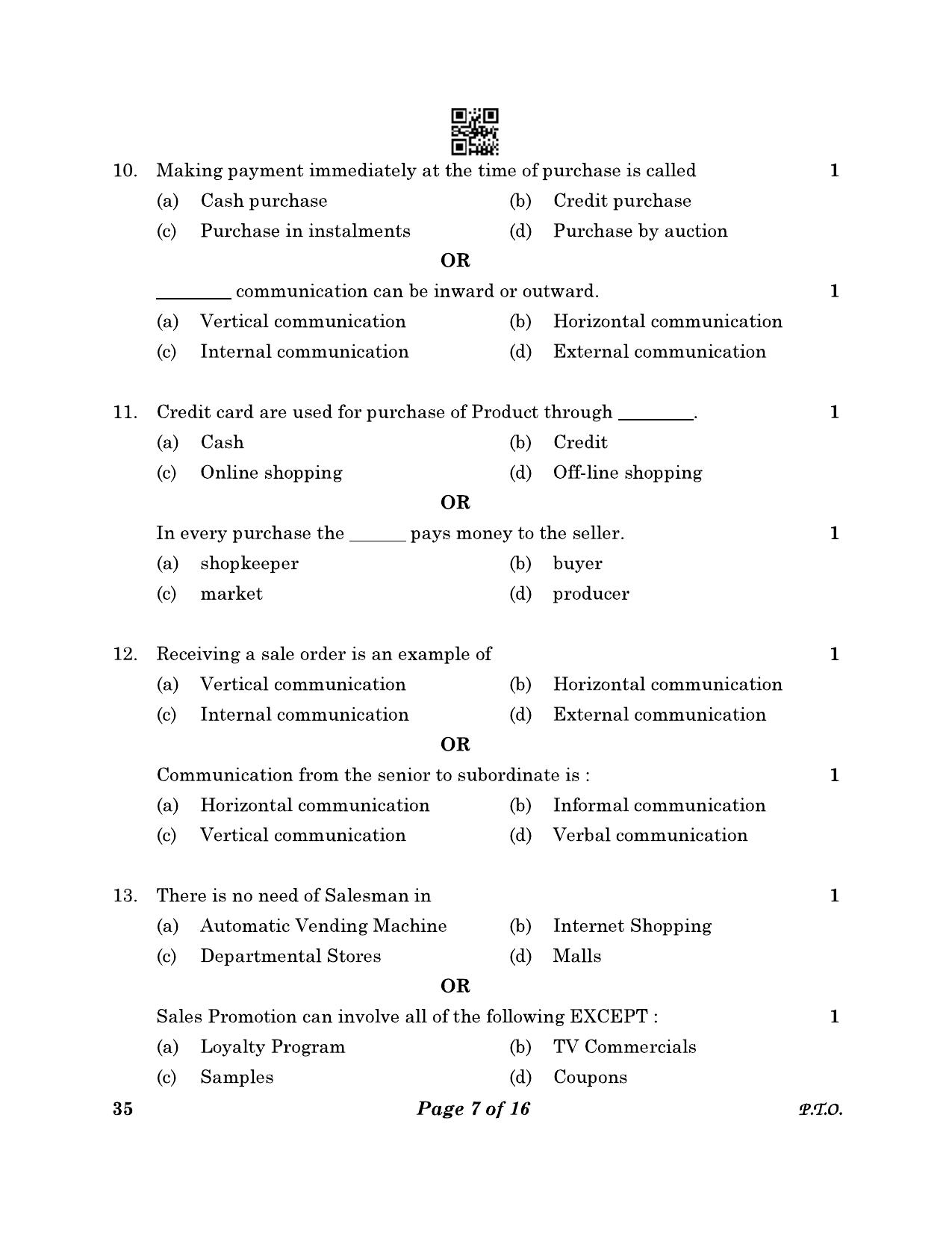 CBSE Class 10 35 Elements Of Business 2023 Question Paper - Page 7