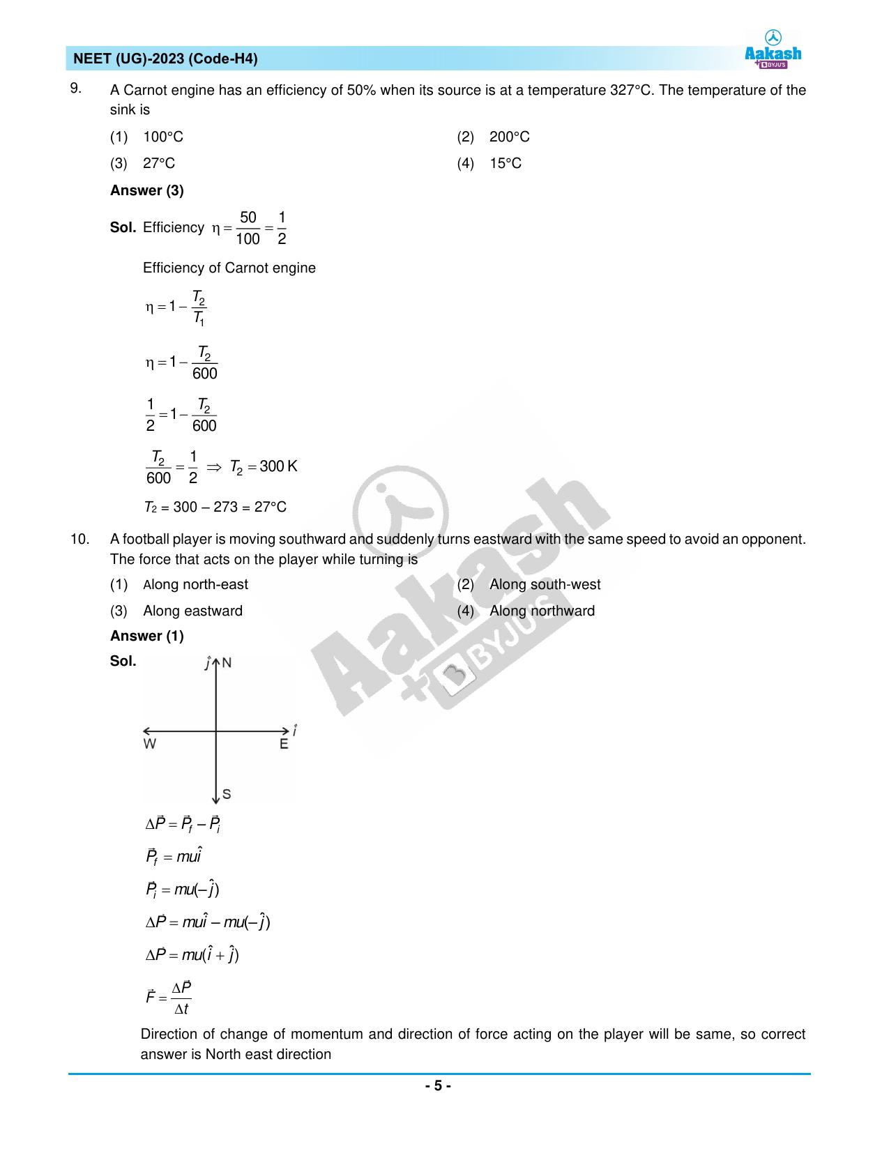 NEET 2023 Question Paper H4 - Page 5