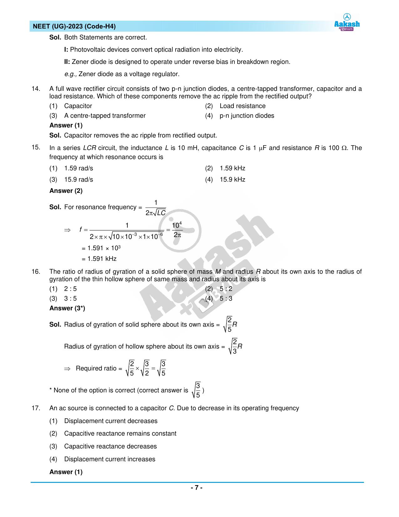 NEET 2023 Question Paper H4 - Page 7