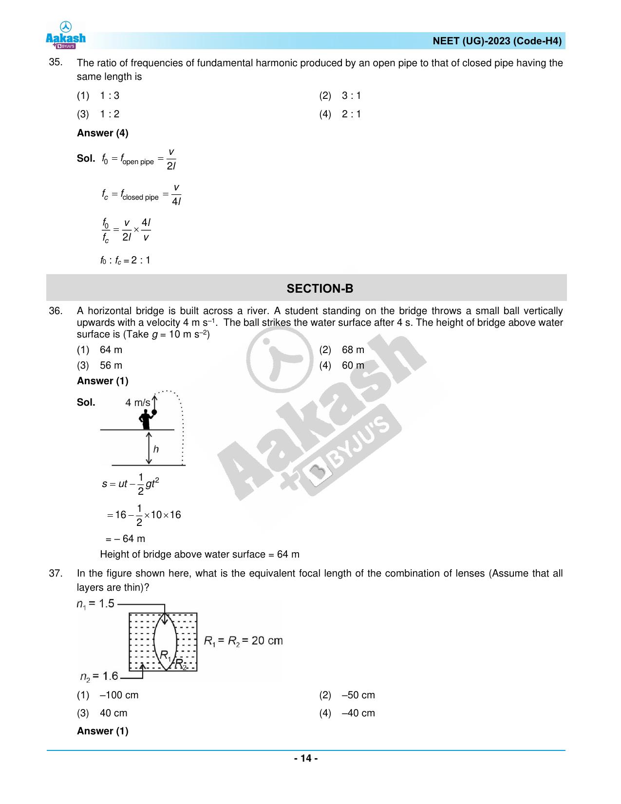 NEET 2023 Question Paper H4 - Page 14