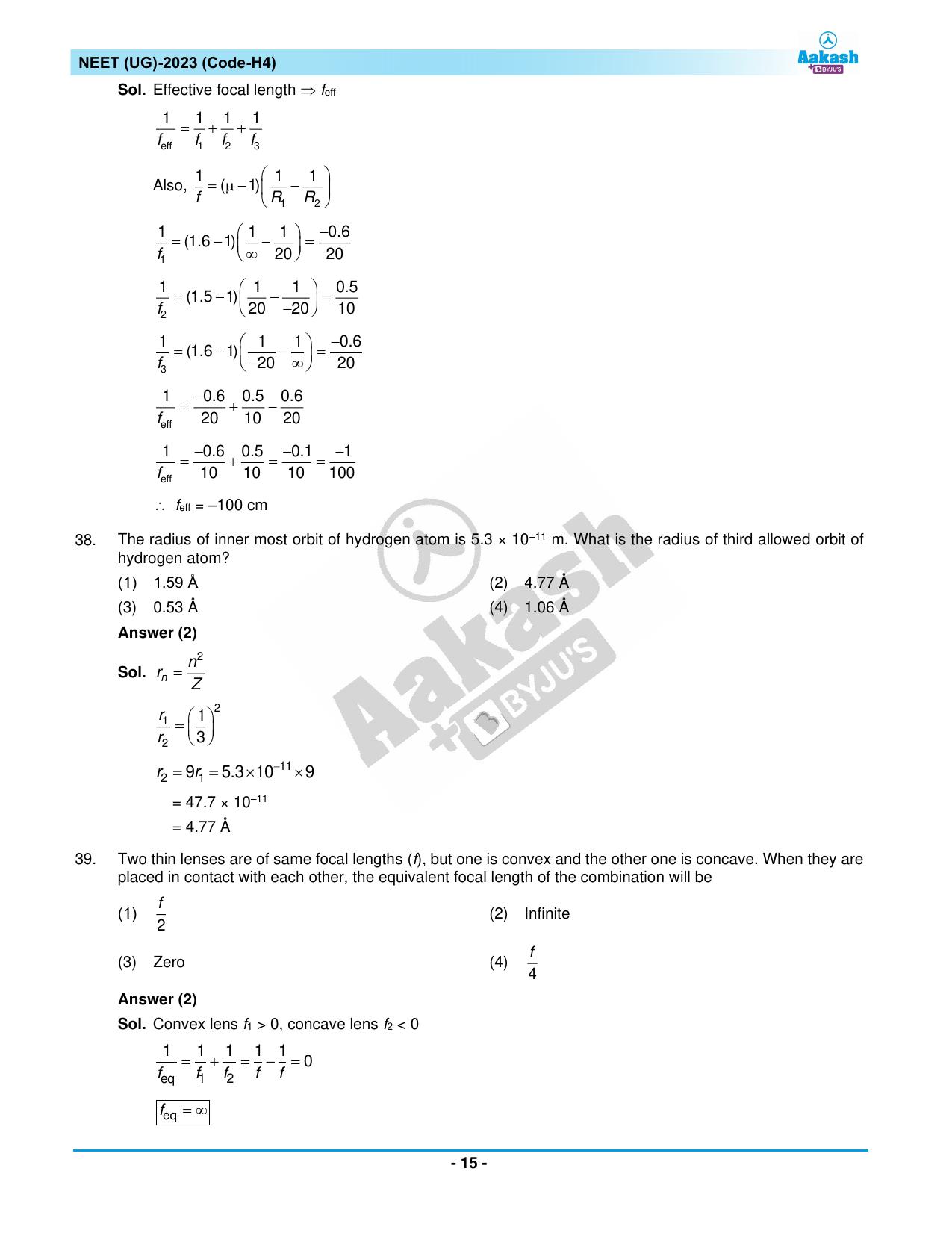 NEET 2023 Question Paper H4 - Page 15