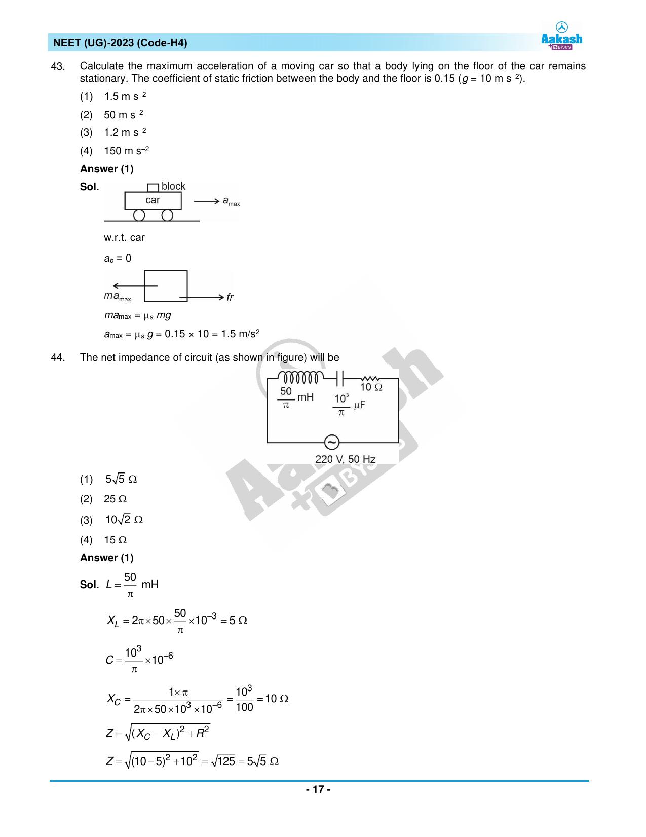 NEET 2023 Question Paper H4 - Page 17