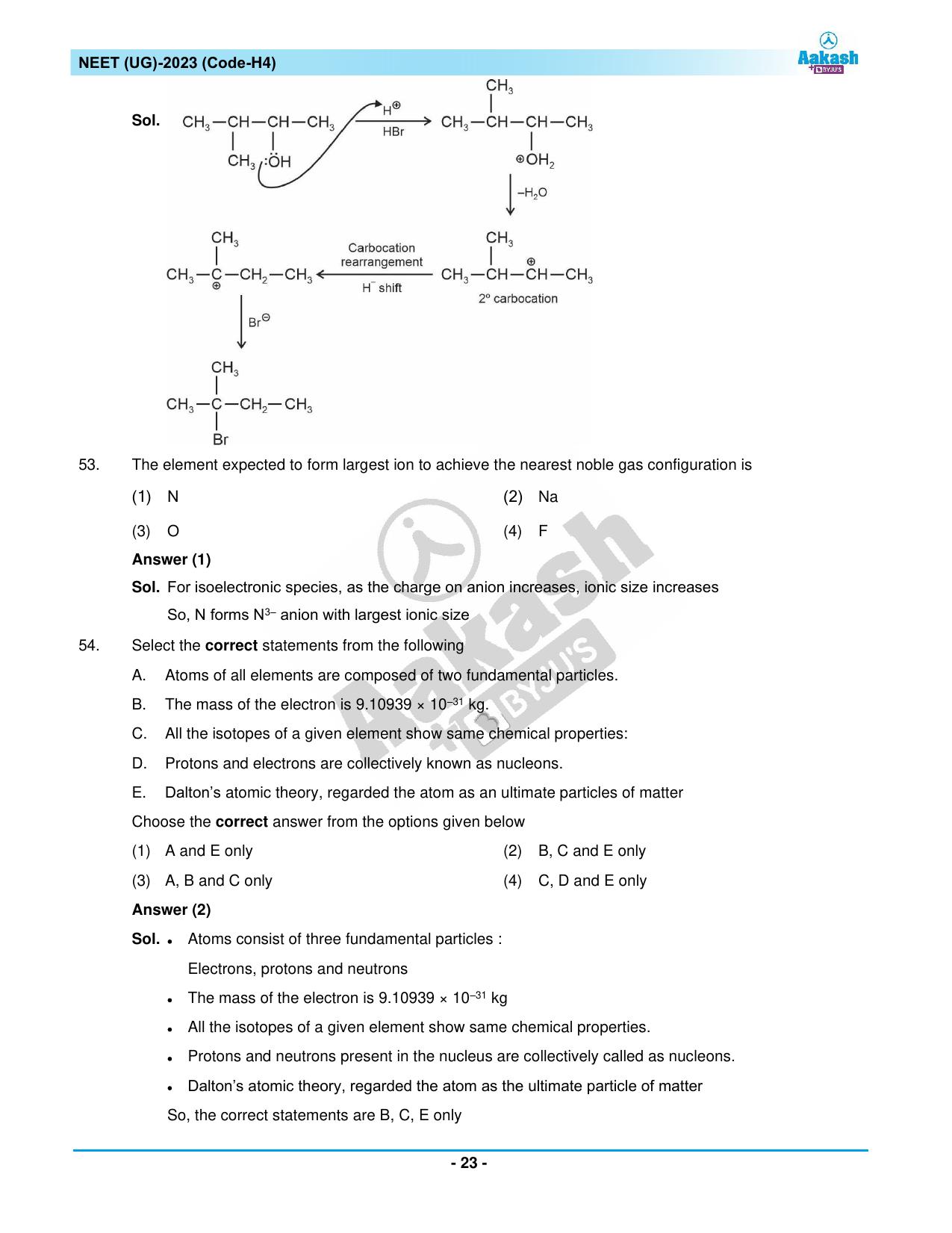 NEET 2023 Question Paper H4 - Page 23