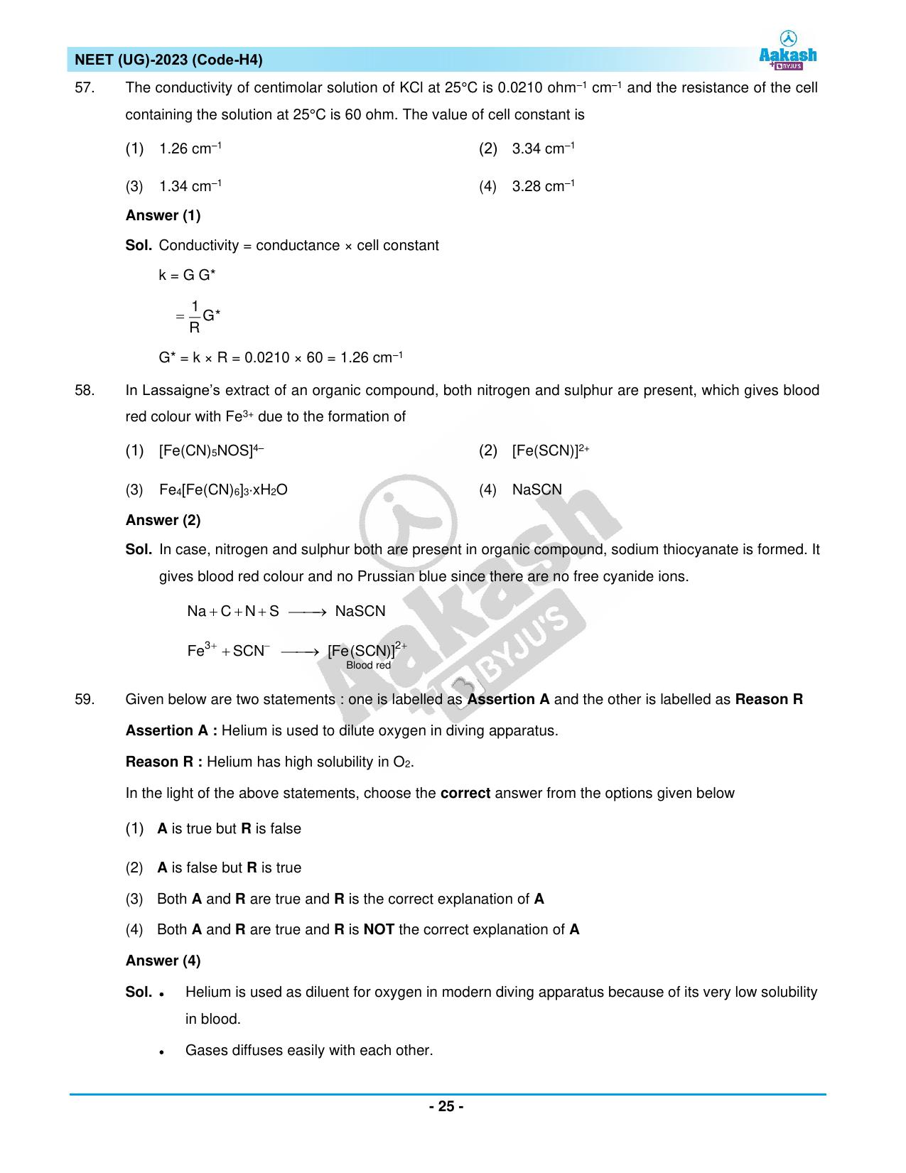 NEET 2023 Question Paper H4 - Page 25