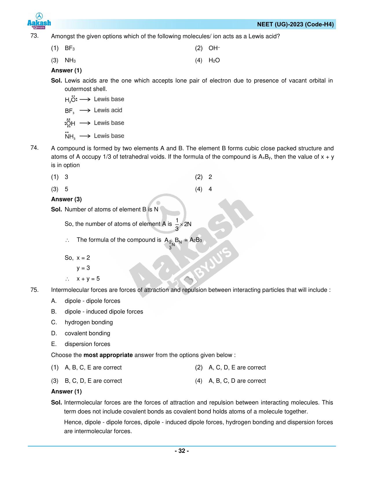 NEET 2023 Question Paper H4 - Page 32