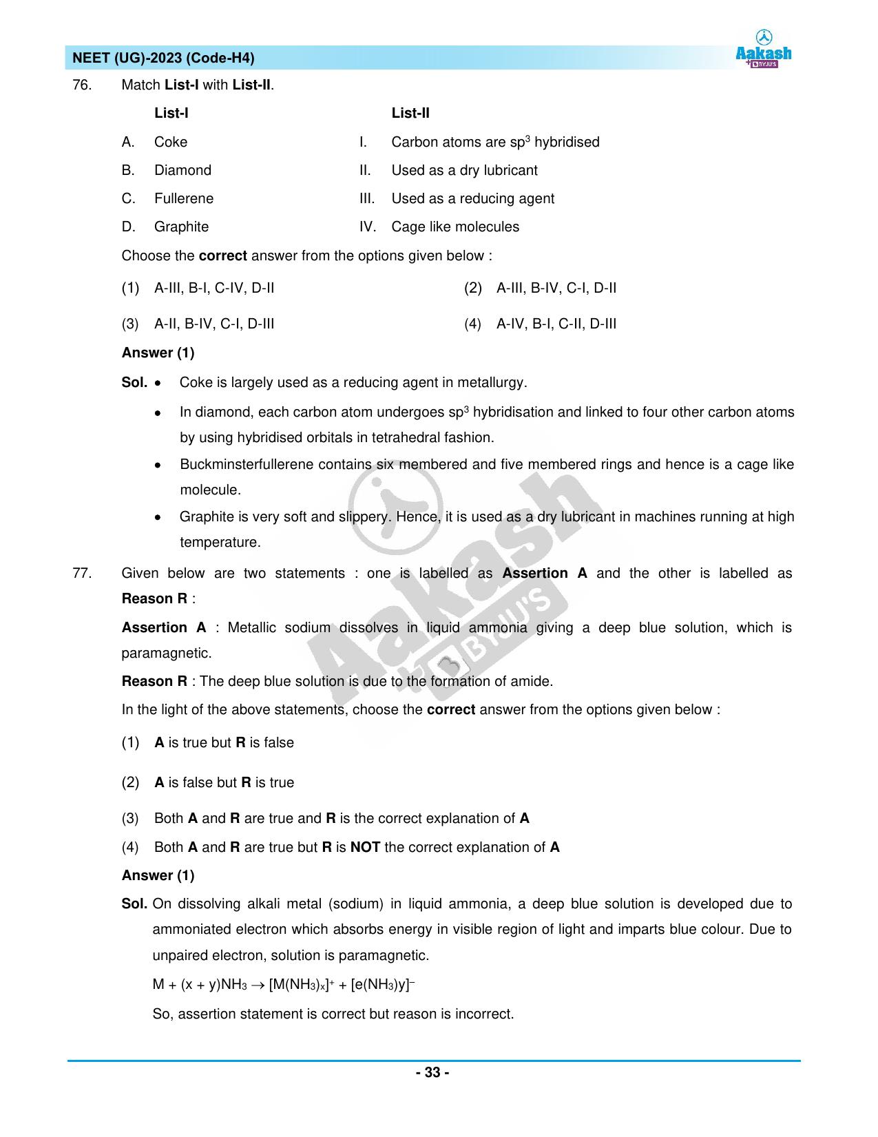 NEET 2023 Question Paper H4 - Page 33