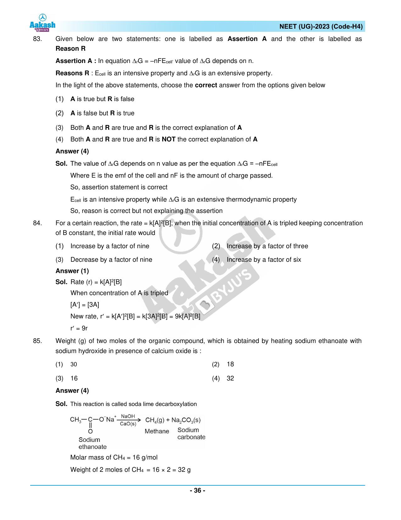NEET 2023 Question Paper H4 - Page 36