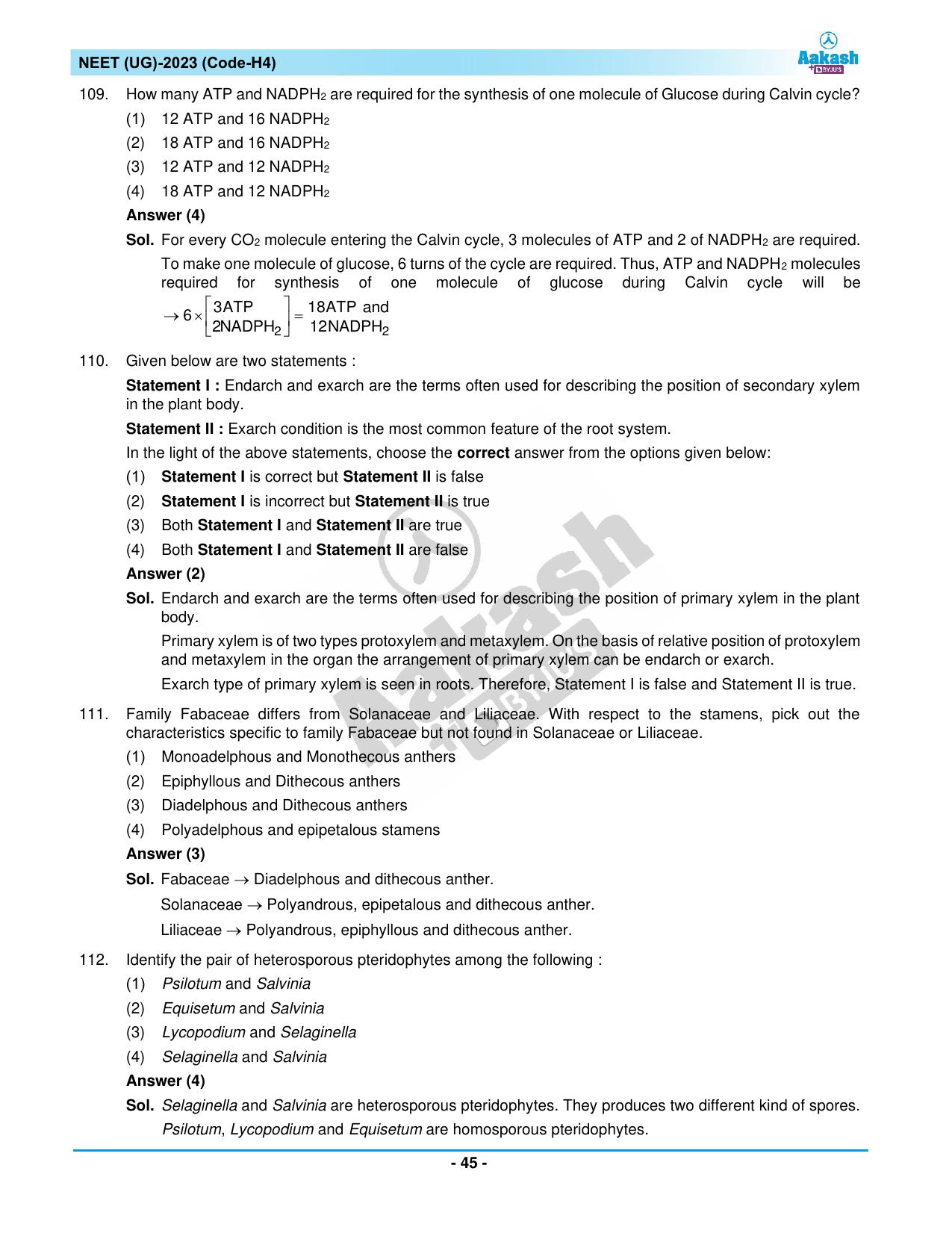 NEET 2023 Question Paper H4 - Page 45