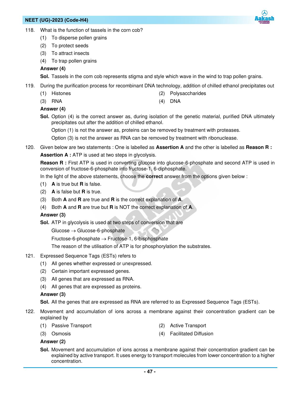 NEET 2023 Question Paper H4 - Page 47