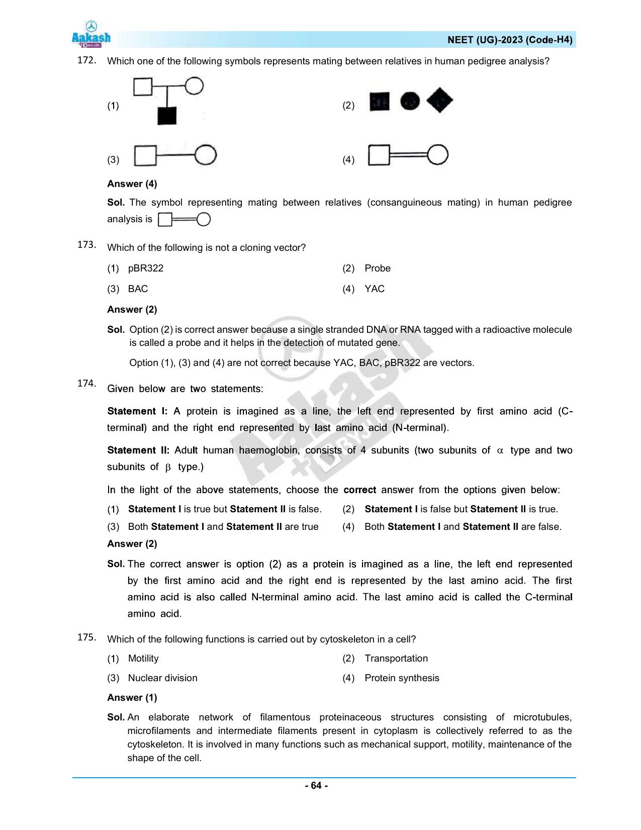 NEET 2023 Question Paper H4 - Page 64
