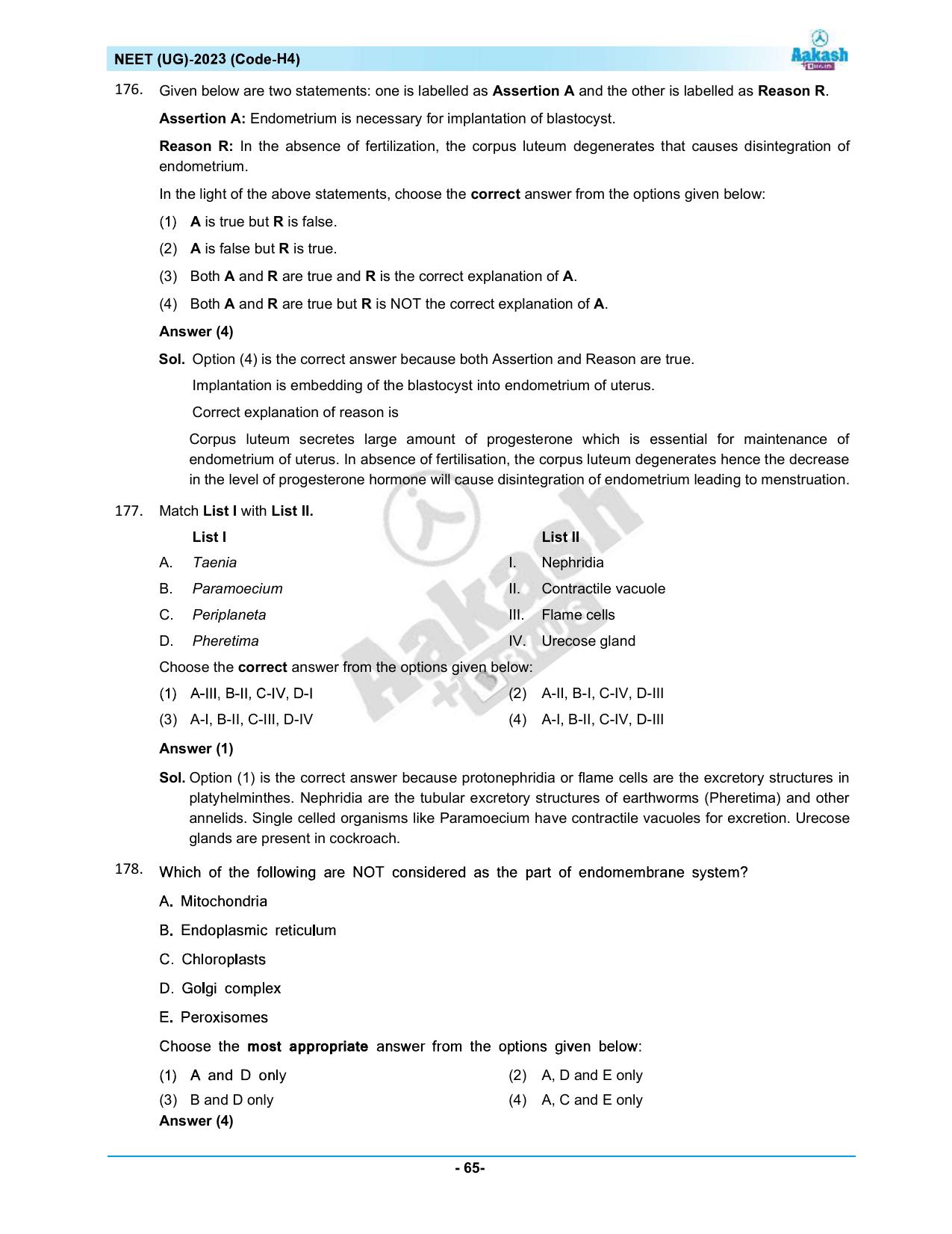 NEET 2023 Question Paper H4 - Page 65