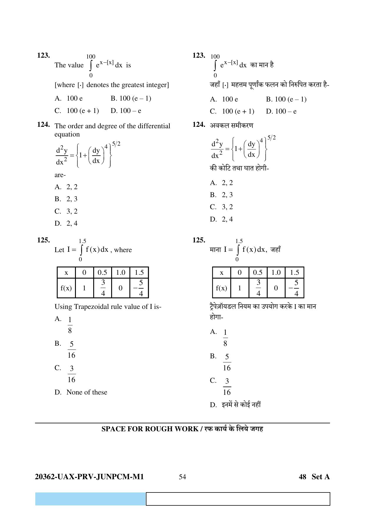 CG PAT / PVPT 2023  Mathematics  Question Papers - Page 54