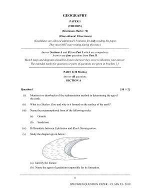 ISC Class 11 Specimen Geography Sample Papers 2023