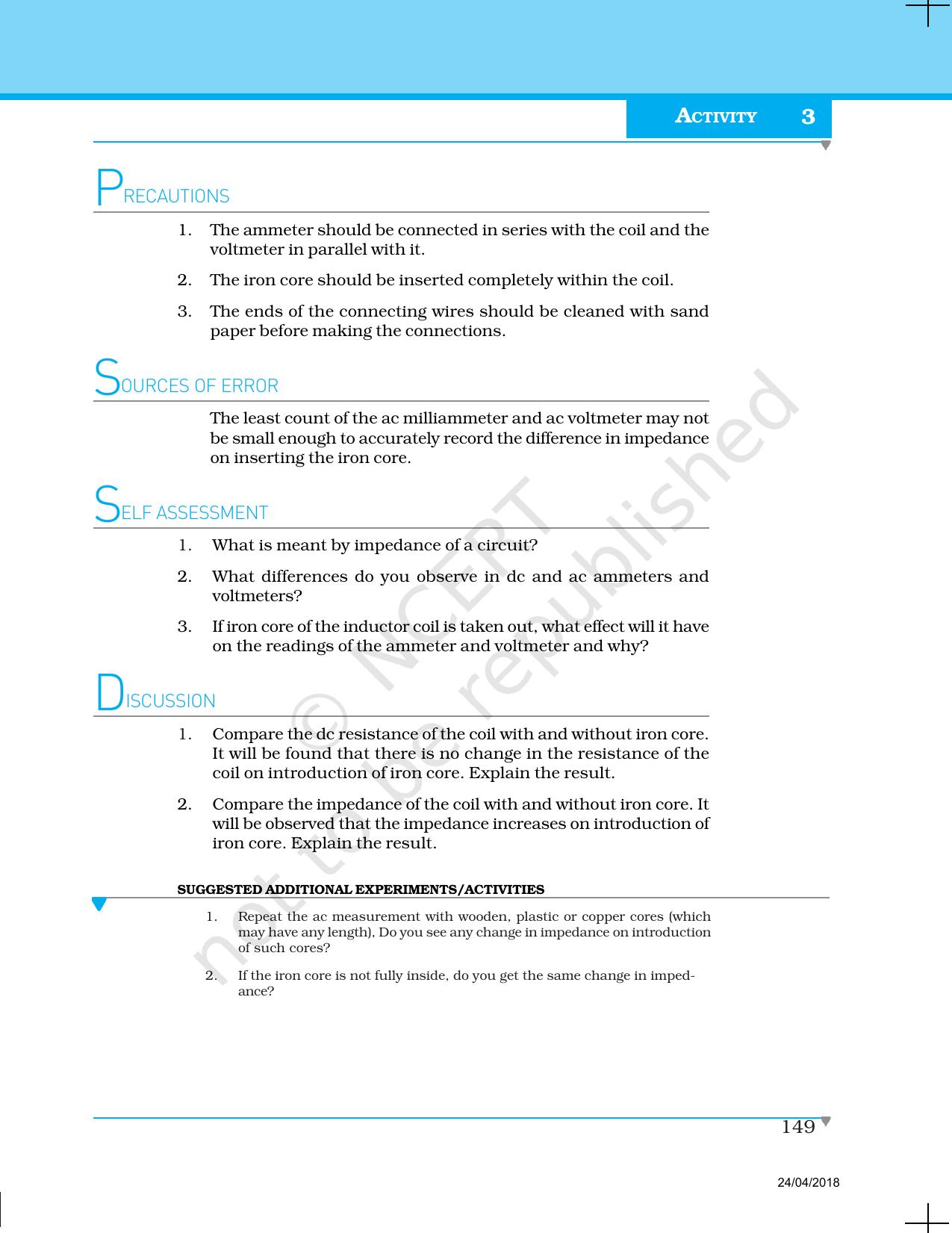 NCERT Laboratory Manuals for Class XII Physics - Activities 1 to 6 - Page 11