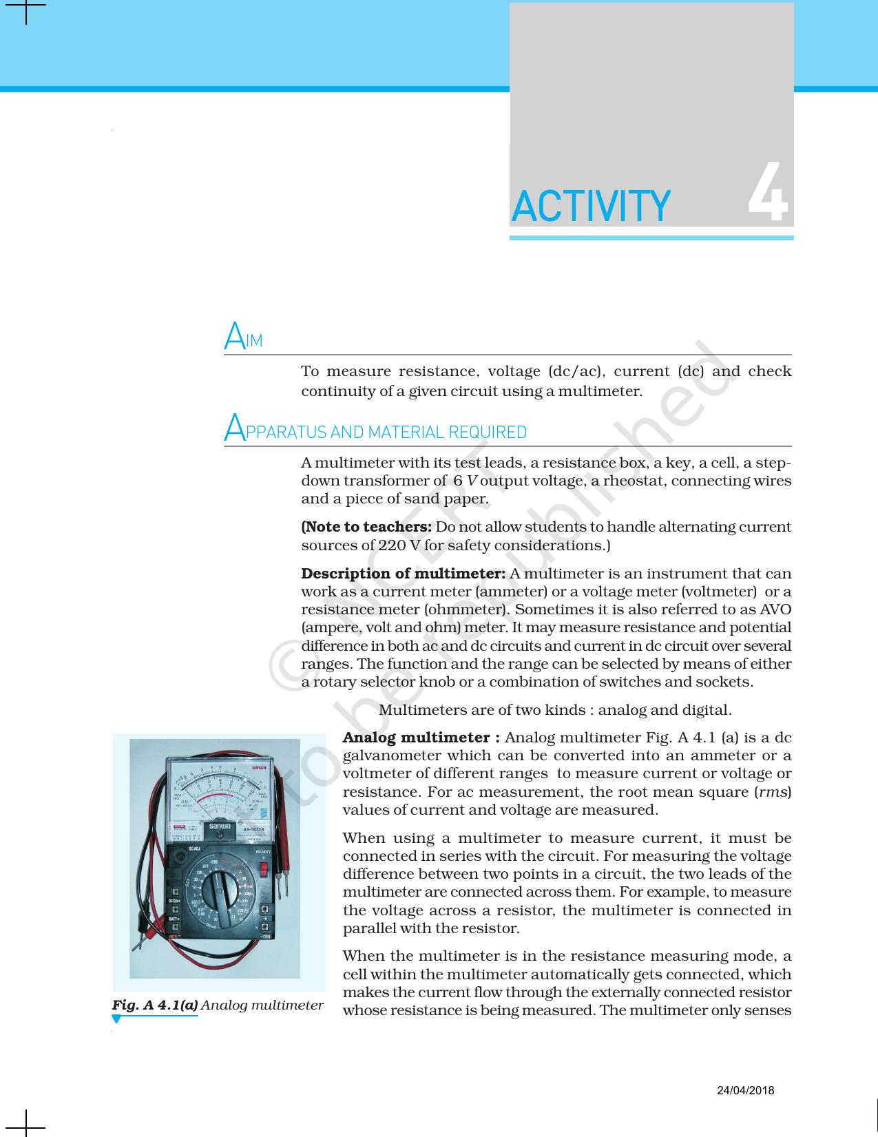 NCERT Laboratory Manuals for Class XII Physics - Activities 1 to 6 - Page 12