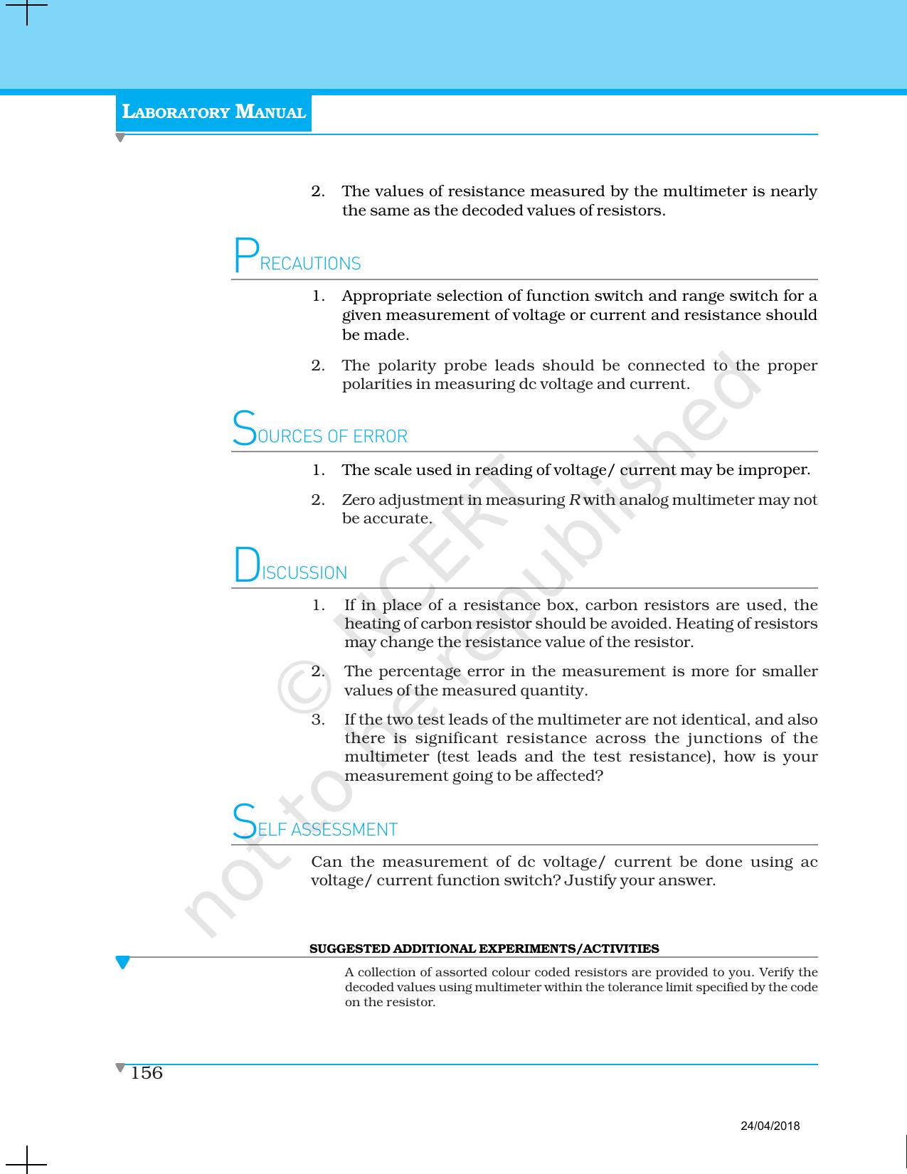 NCERT Laboratory Manuals for Class XII Physics - Activities 1 to 6 - Page 18