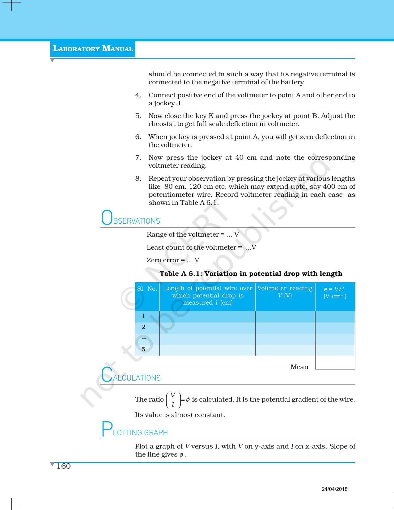 NCERT Laboratory Manuals for Class XII Physics - Activities 1 to 6 - Page 22