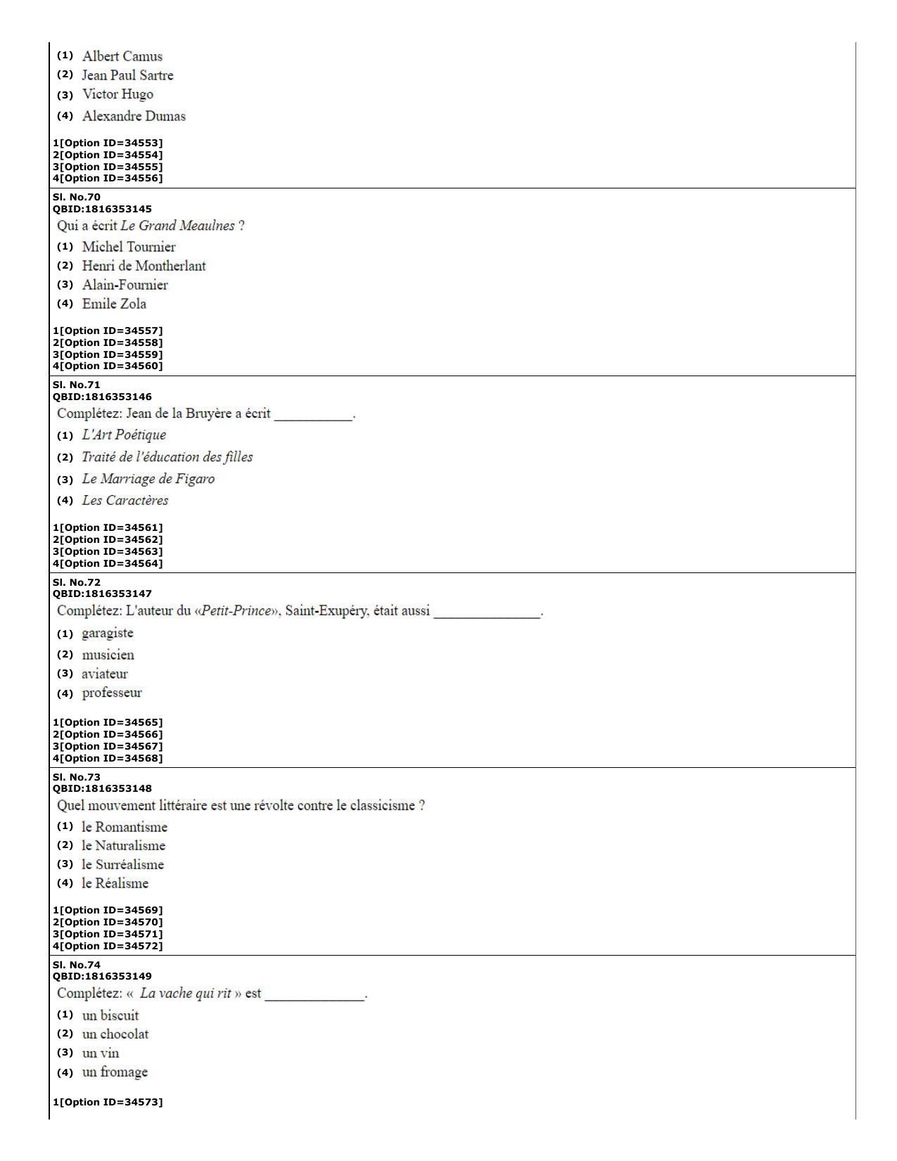 CUET (PG) 2022: PGQP-60 French (10-09-2022) Question Paper - Page 19