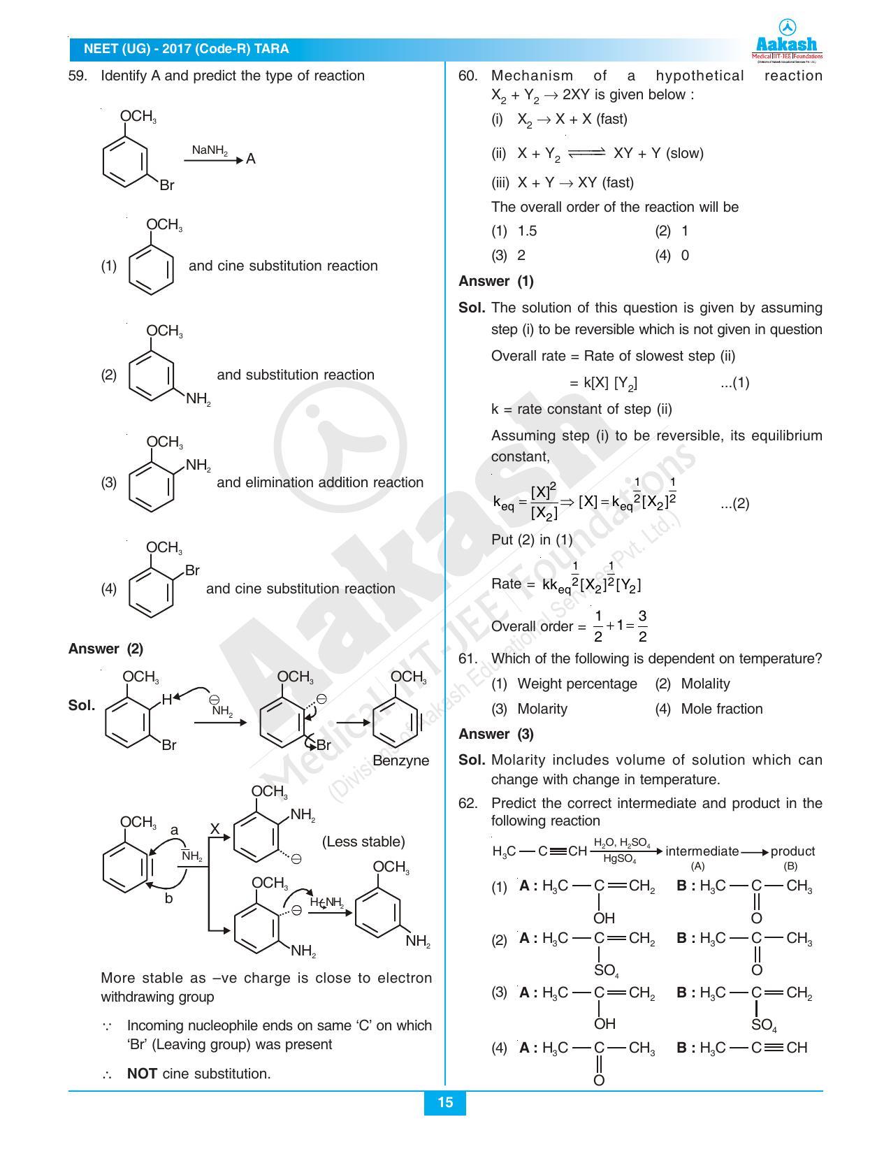  NEET Code R 2017 Answer & Solutions - Page 15