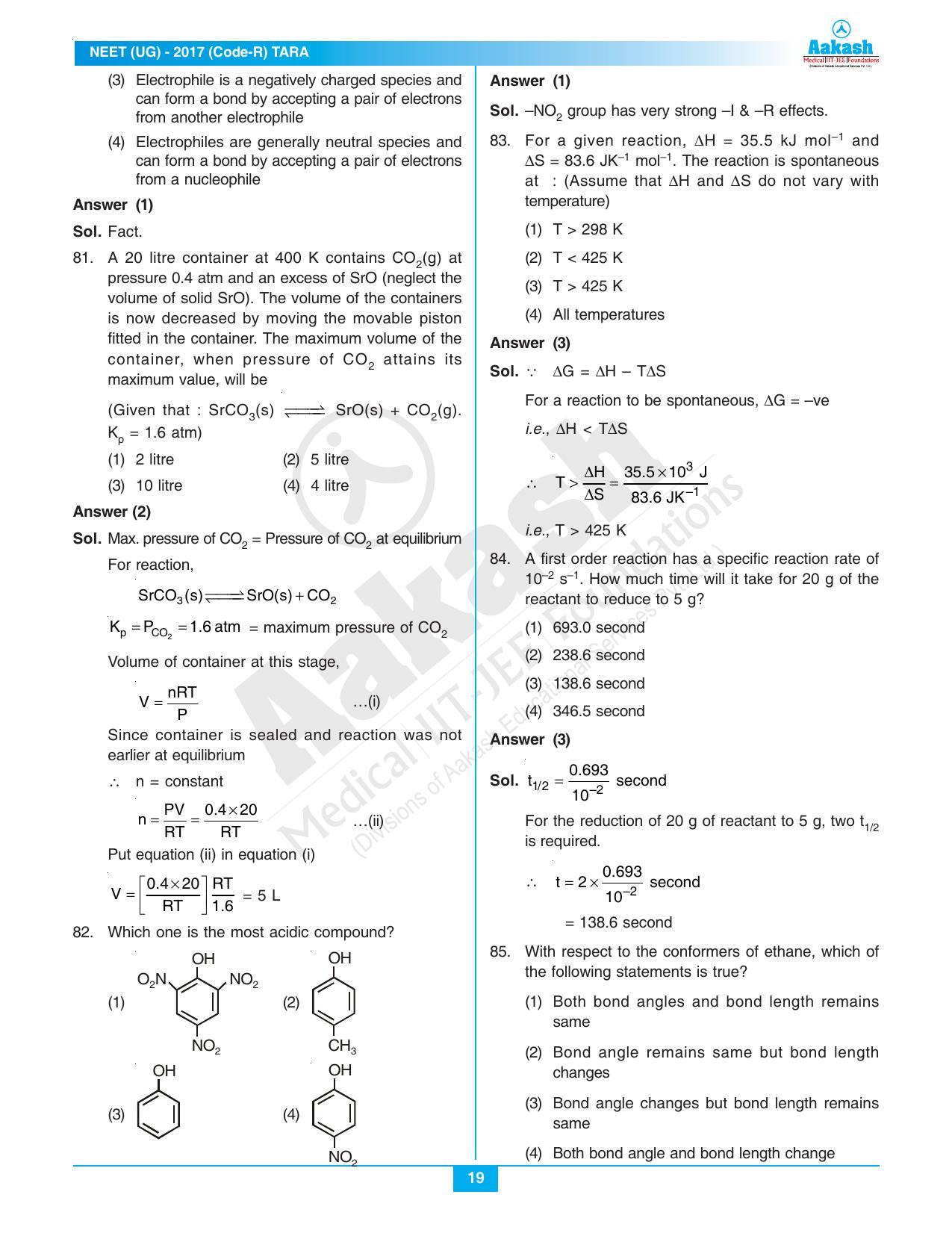  NEET Code R 2017 Answer & Solutions - Page 19