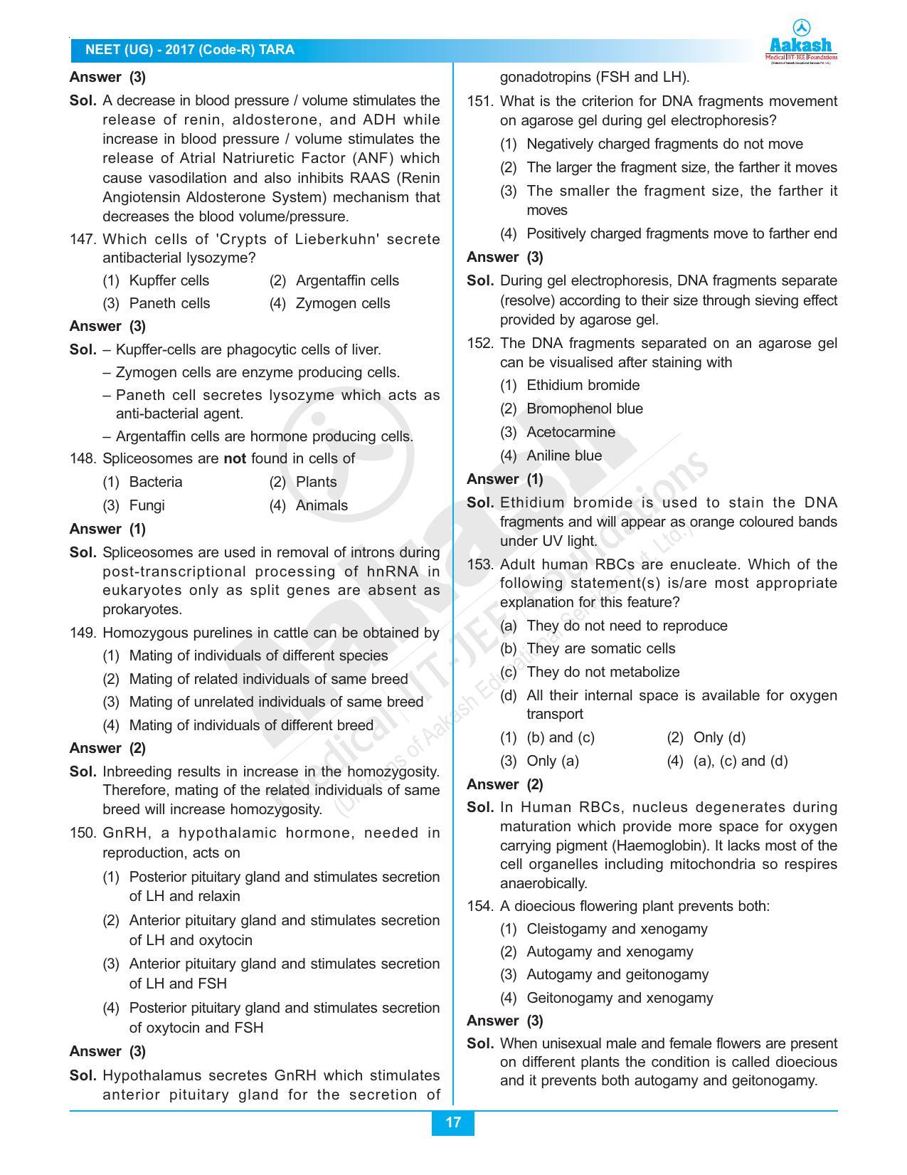  NEET Code R 2017 Answer & Solutions - Page 28