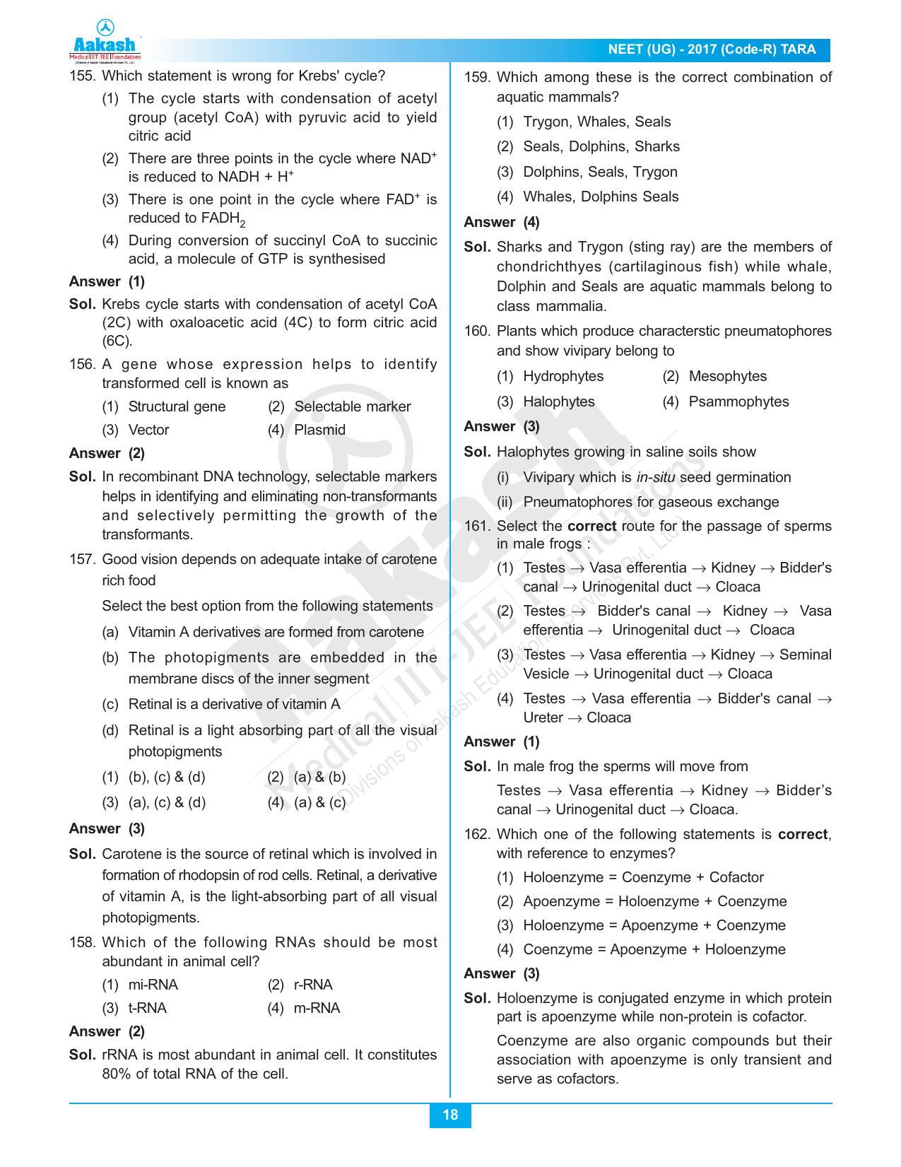  NEET Code R 2017 Answer & Solutions - Page 29